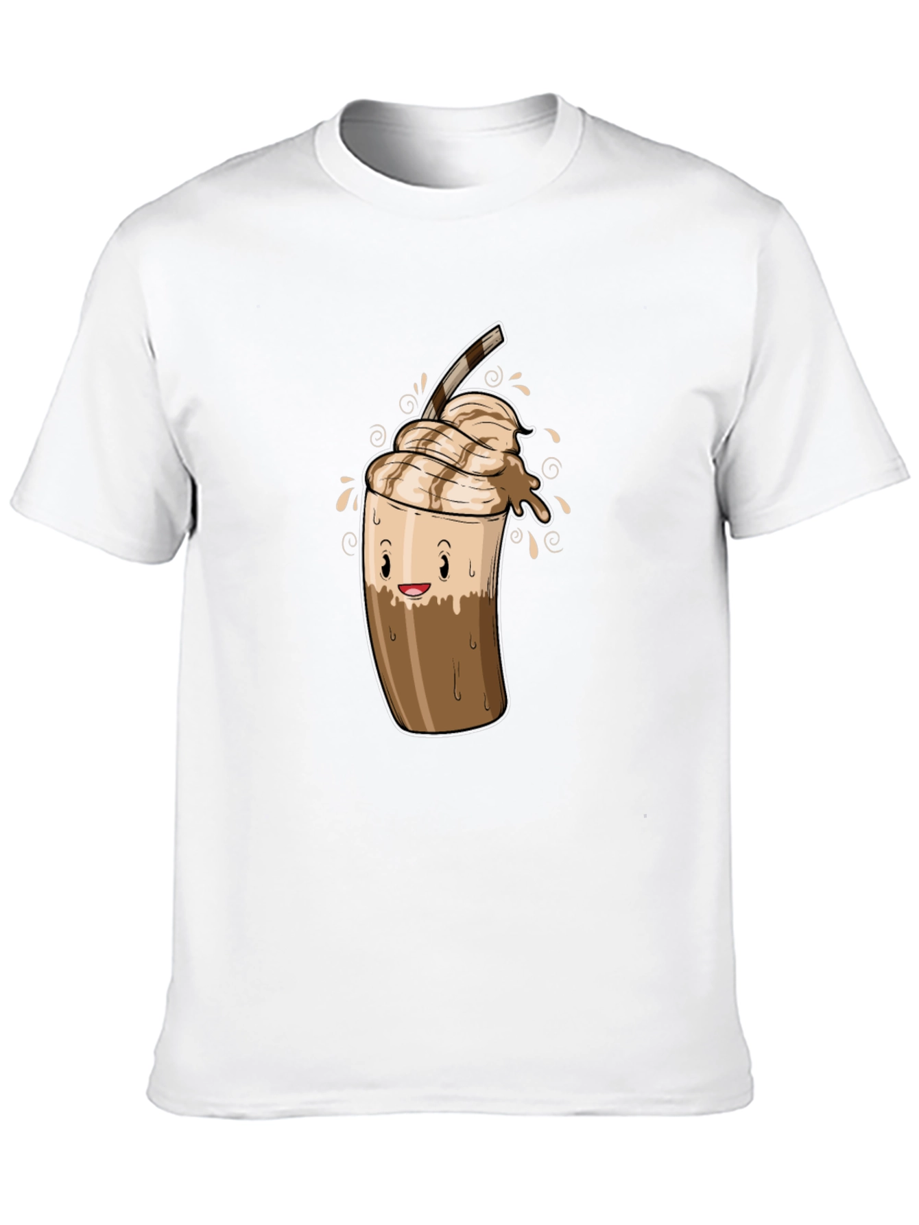 Cool Coffee Cartoon Graphic Black T-Shirt