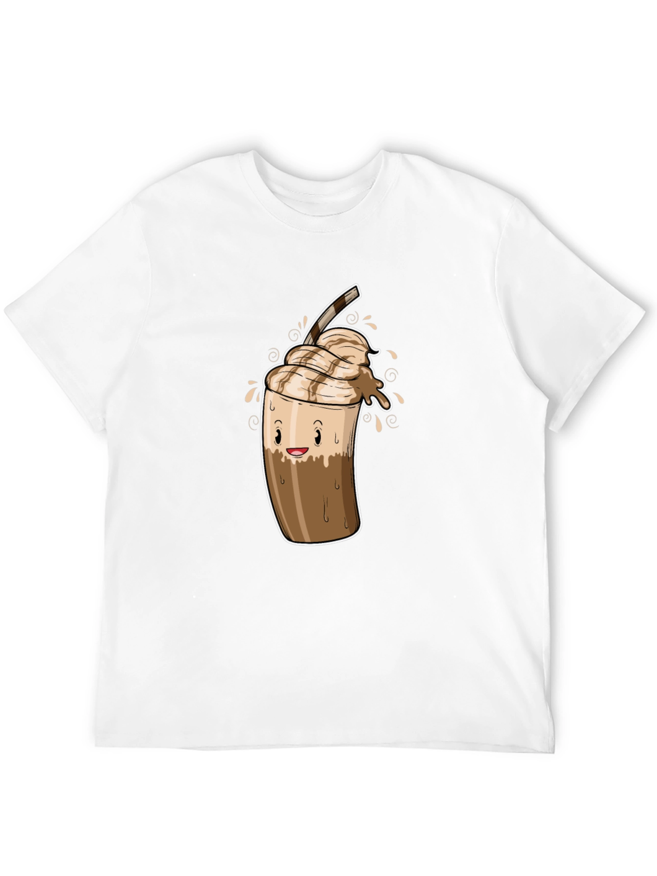 Cool Coffee Cartoon Graphic Black T-Shirt