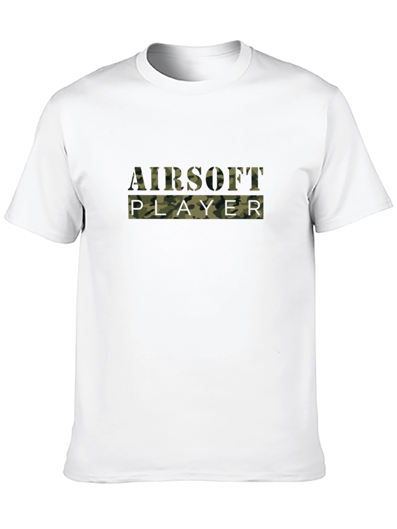 Airsoft Player Camo Print Black T-Shirt