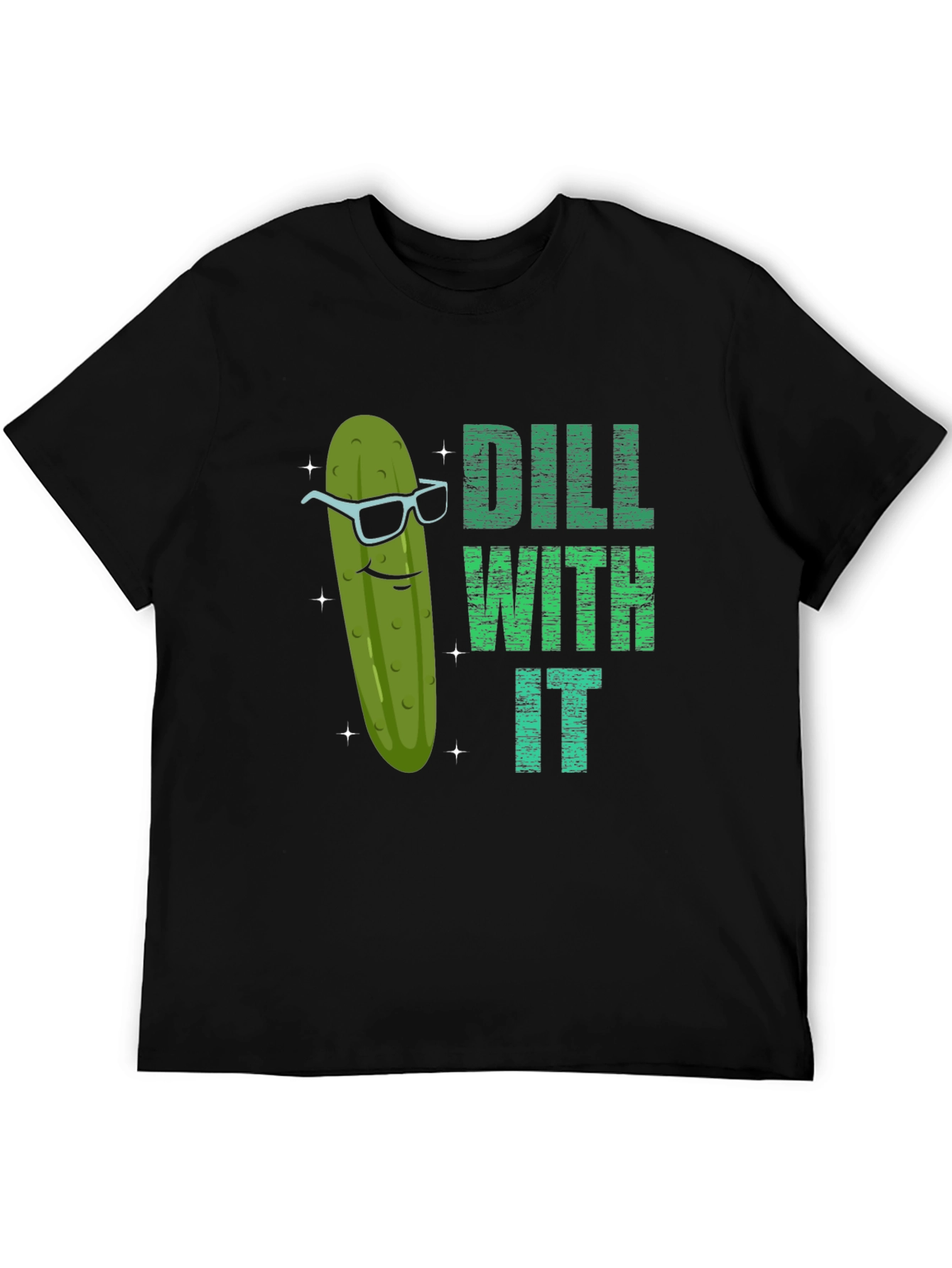 Dill With It Funny Pickle Graphic T-Shirt