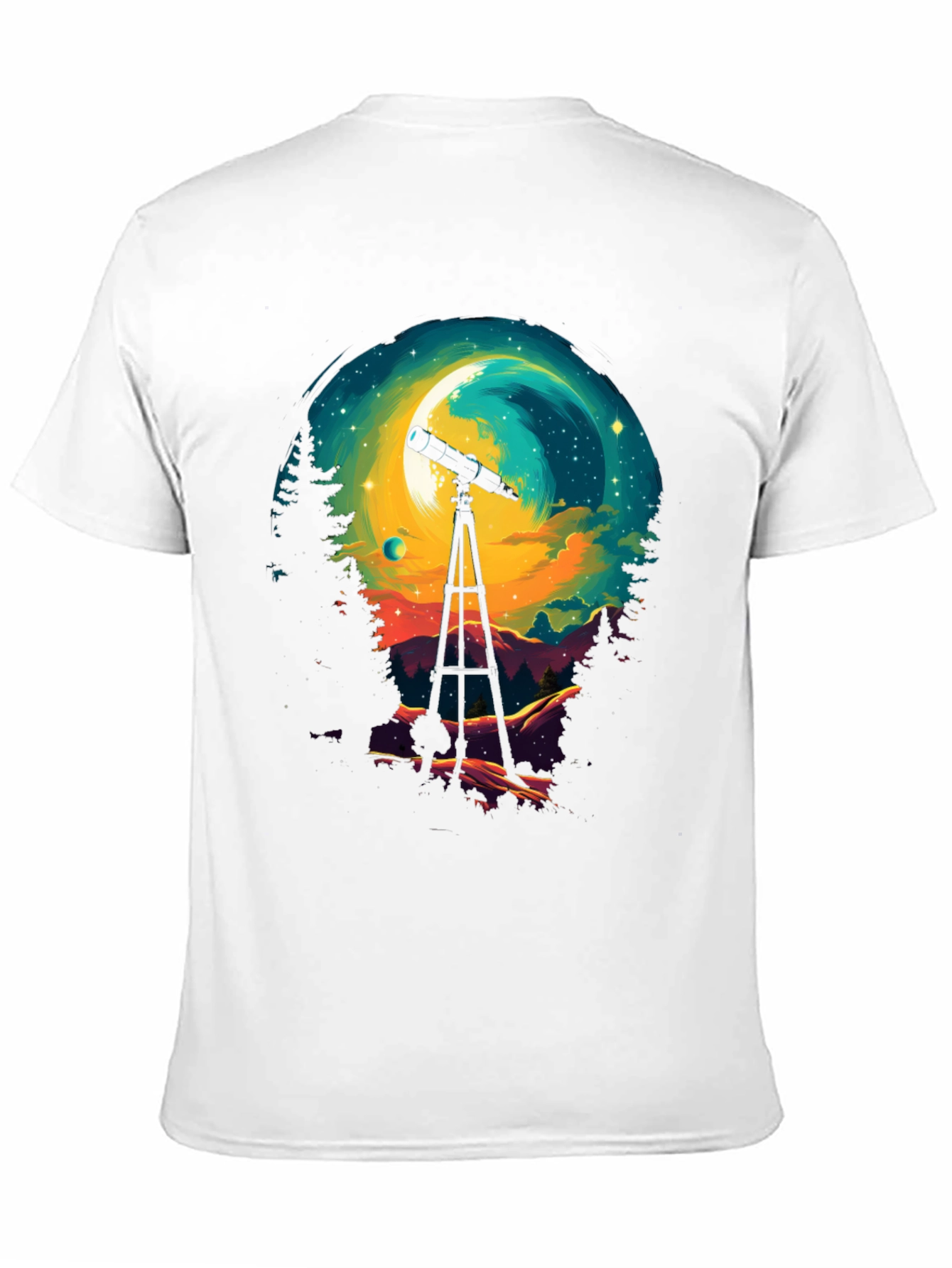 Astronomy Night Sky Telescope Graphic T-Shirt