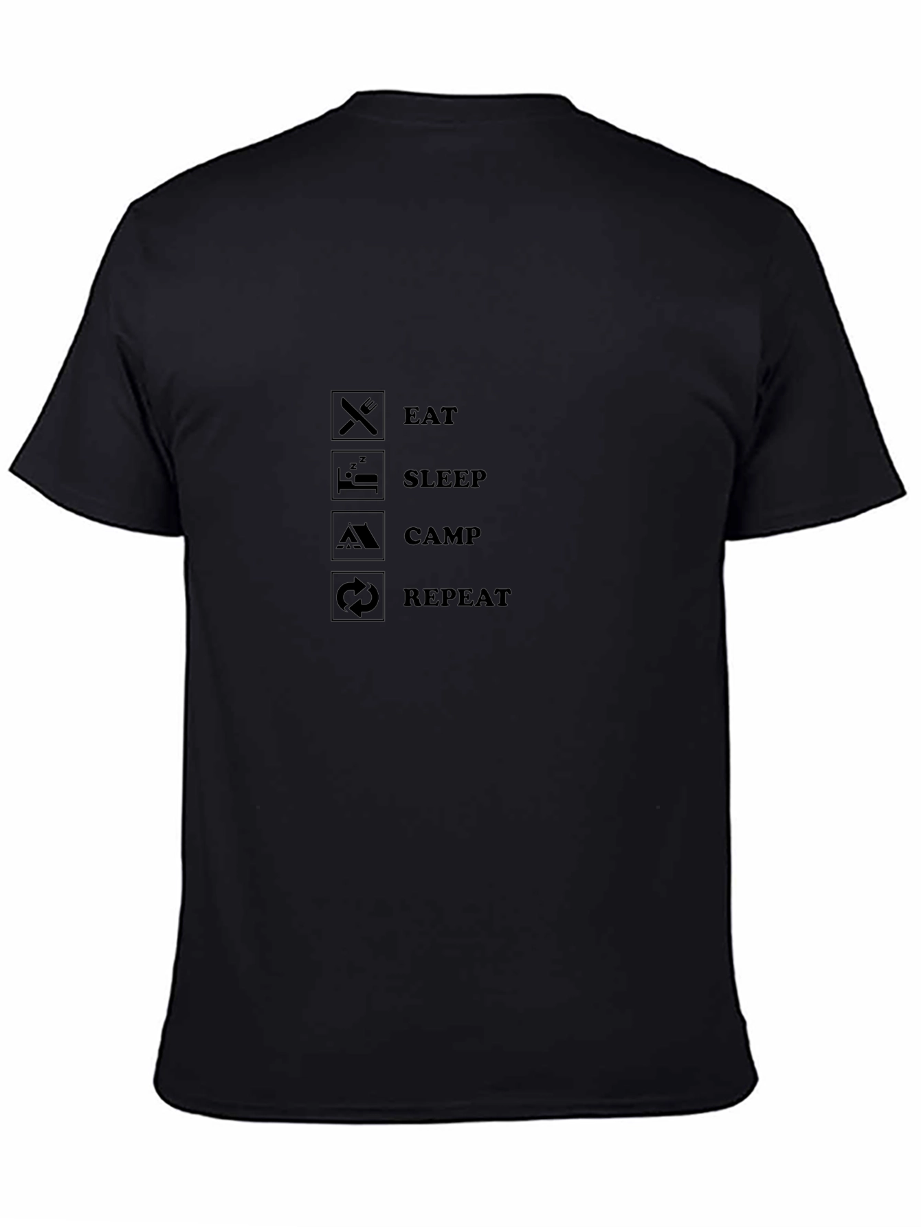 Eat Sleep Camp Repeat Black T-Shirt