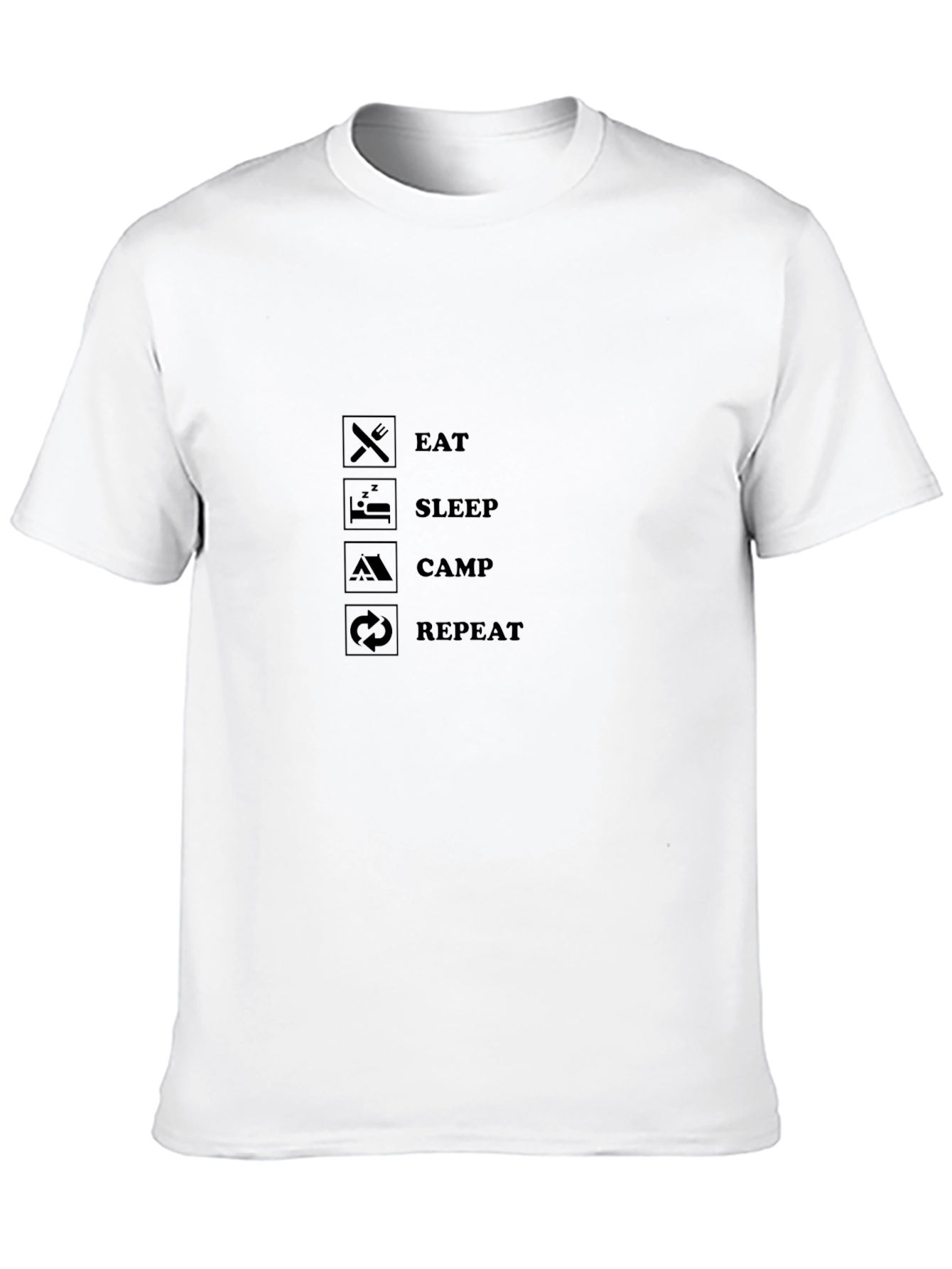 Eat Sleep Camp Repeat Black T-Shirt