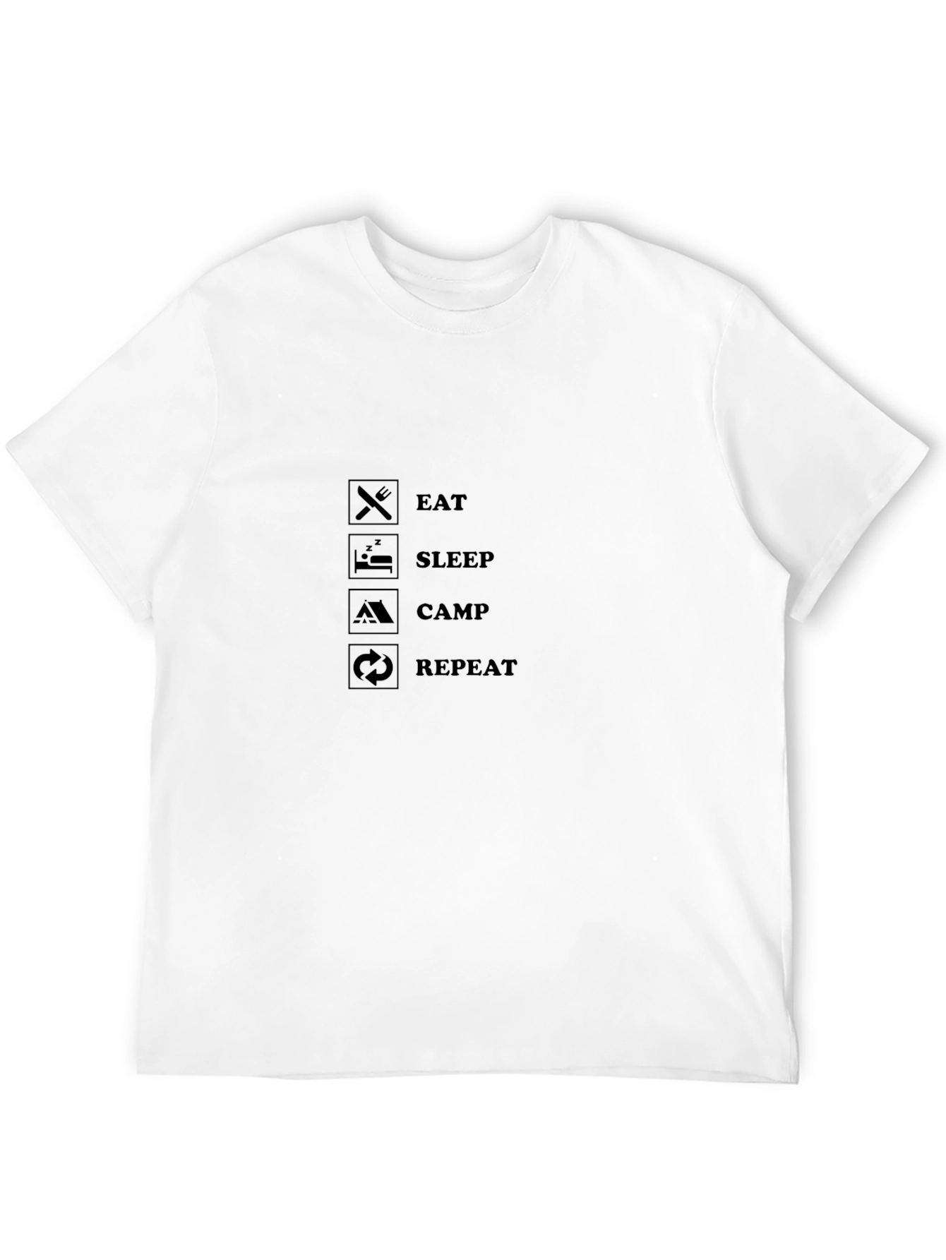 Eat Sleep Camp Repeat Black T-Shirt
