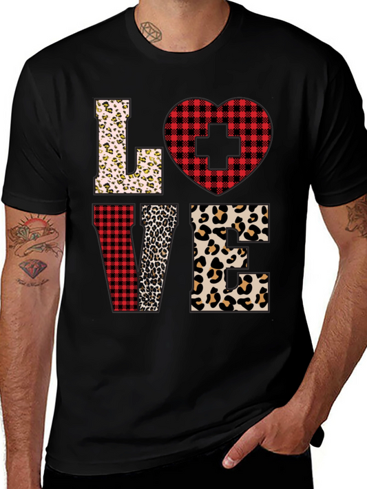 Nurse Love Leopard and Plaid T-Shirt