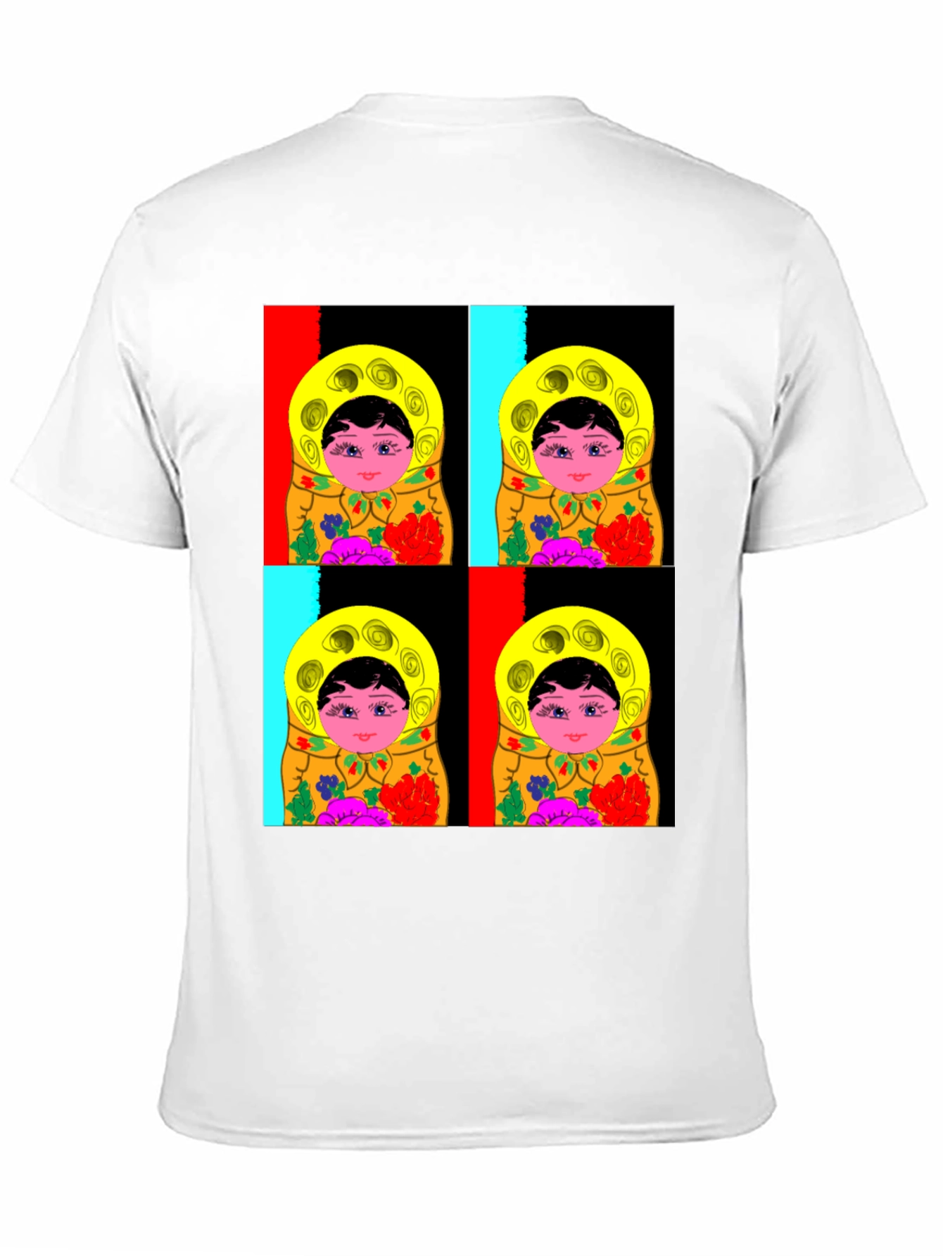 Matryoshka Doll Graphic T-Shirt Black Cotton Tee