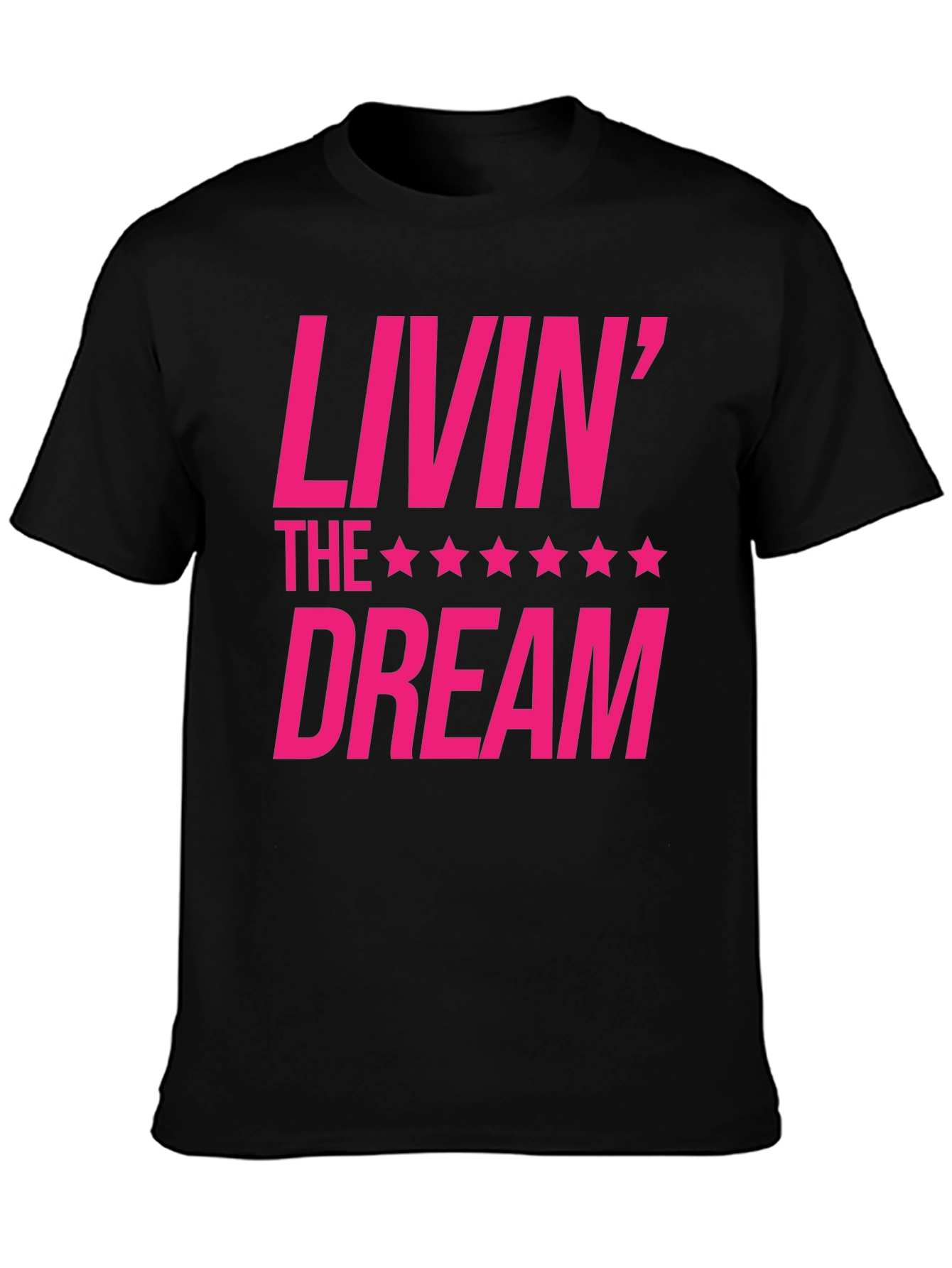 Livin the Dream Graphic Tee - Hot Pink Print