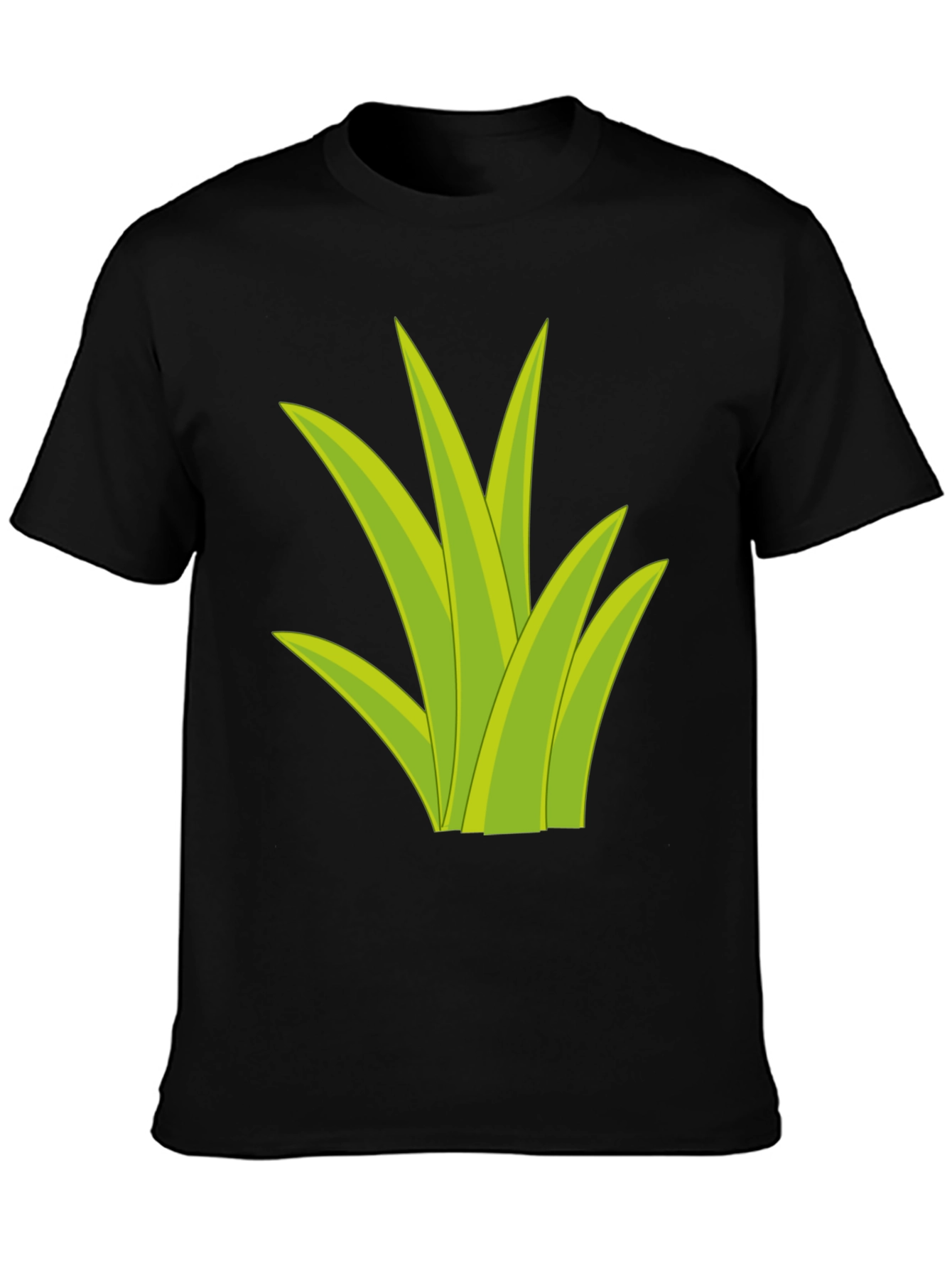 Grass Graphic Tee - Black Cotton T-Shirt