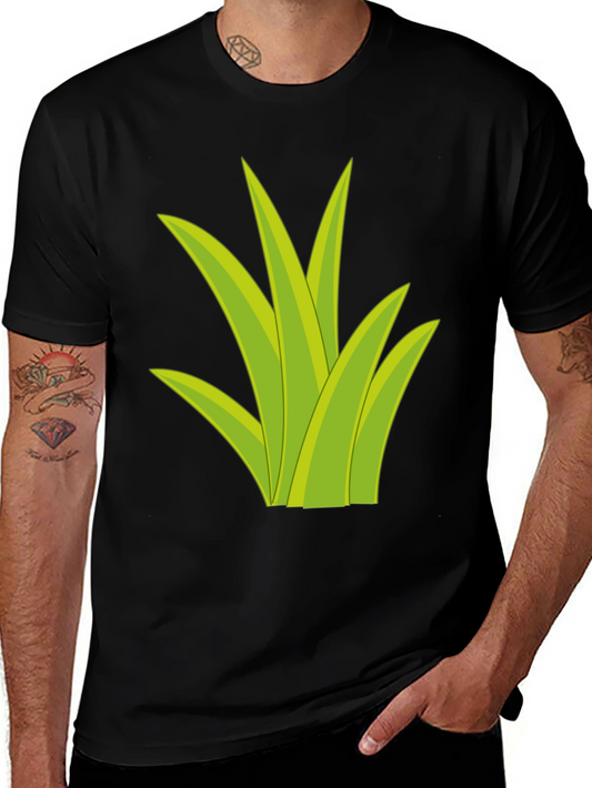 Grass Graphic Tee - Black Cotton T-Shirt