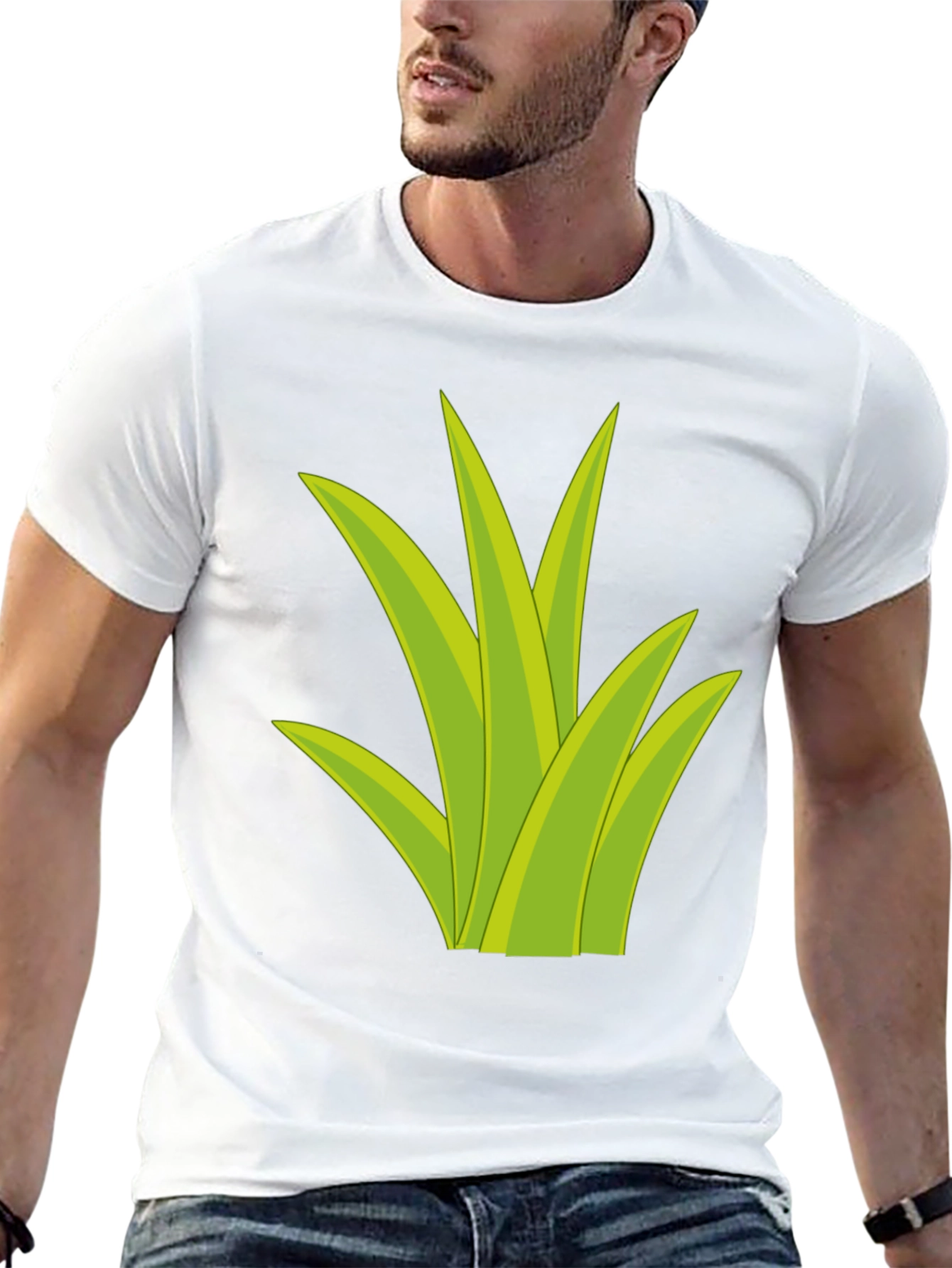 Grass Graphic Tee - Black Cotton T-Shirt