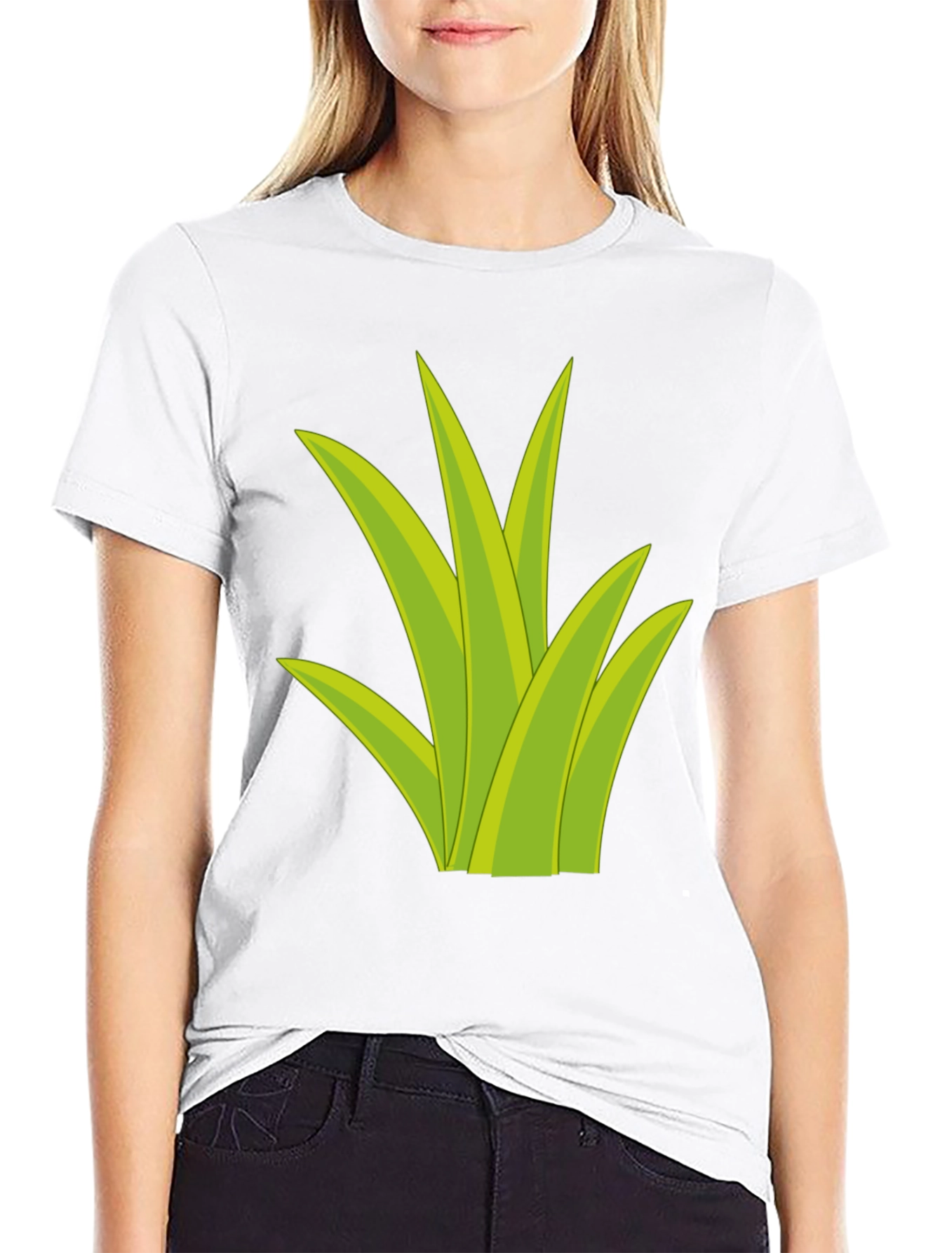 Grass Graphic Tee - Black Cotton T-Shirt
