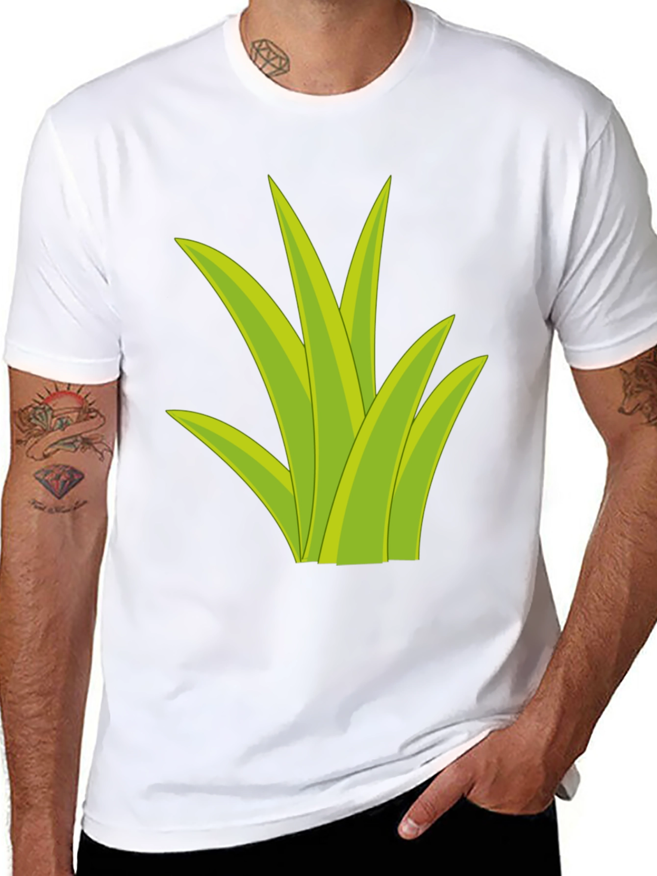 Grass Graphic Tee - Black Cotton T-Shirt