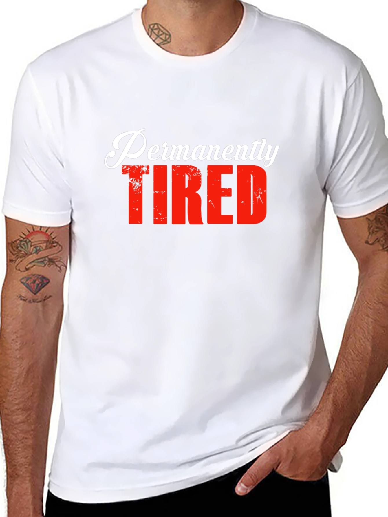 Permanently Tired Graphic T-Shirt - Black