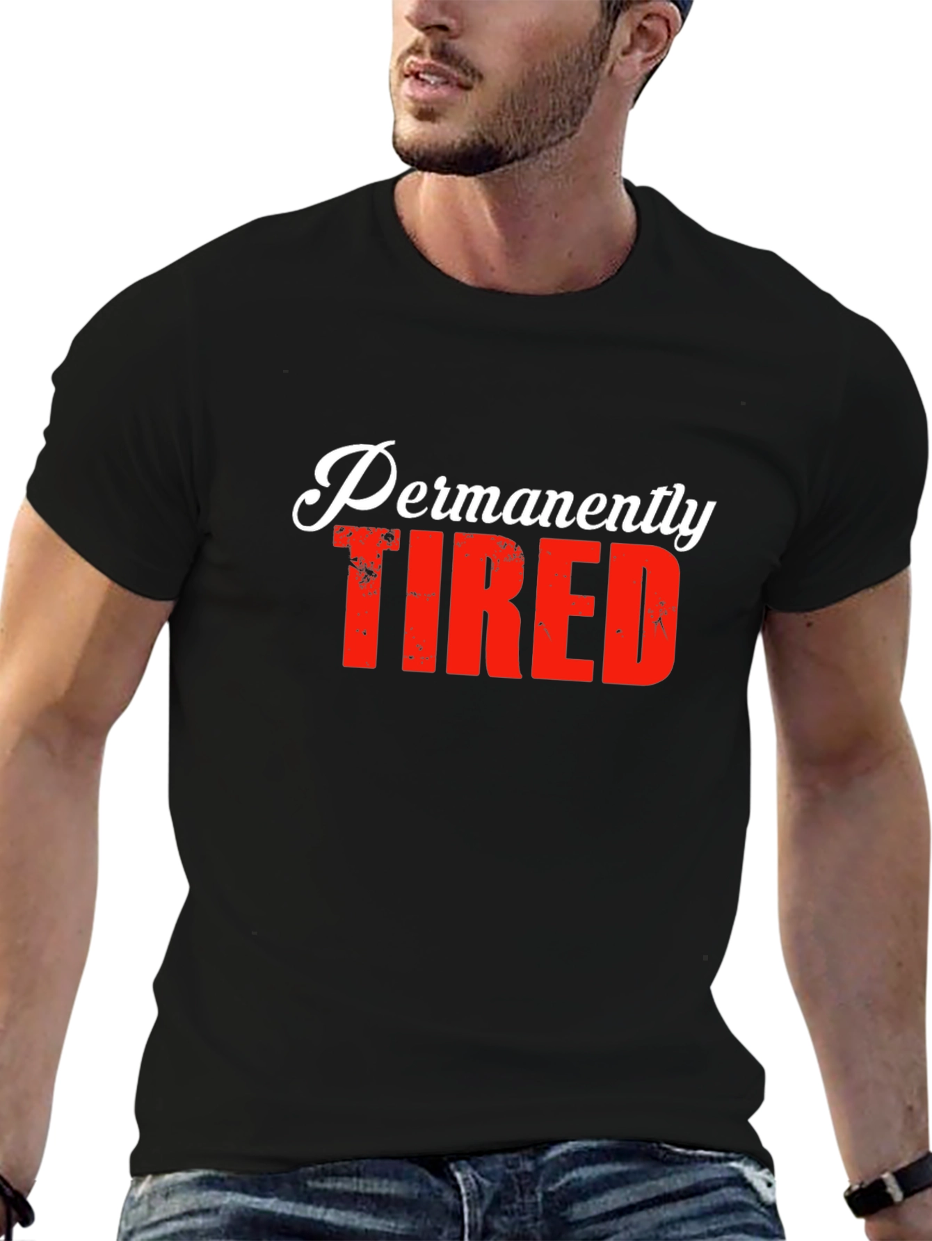 Permanently Tired Graphic T-Shirt - Black