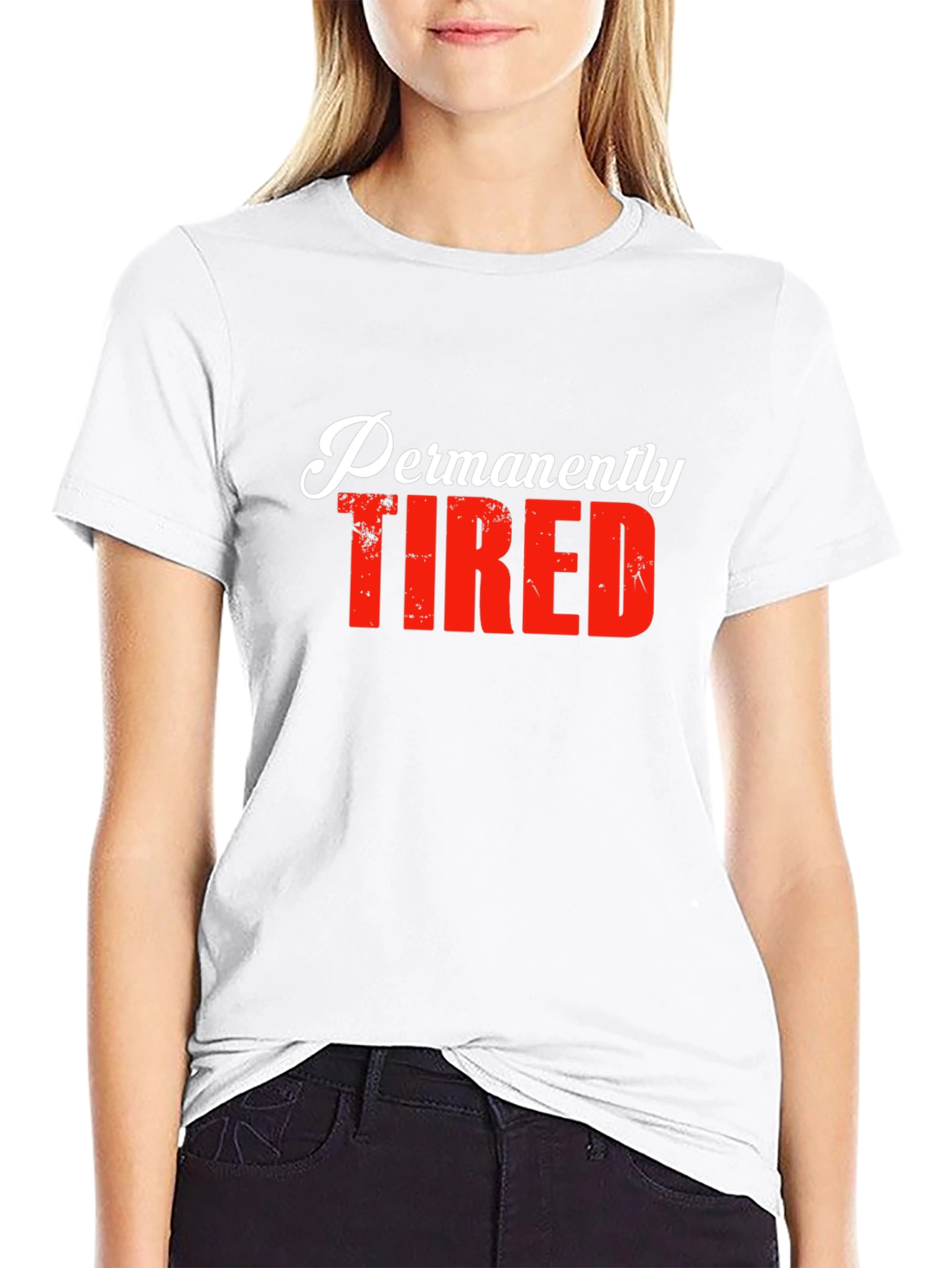 Permanently Tired Graphic T-Shirt - Black