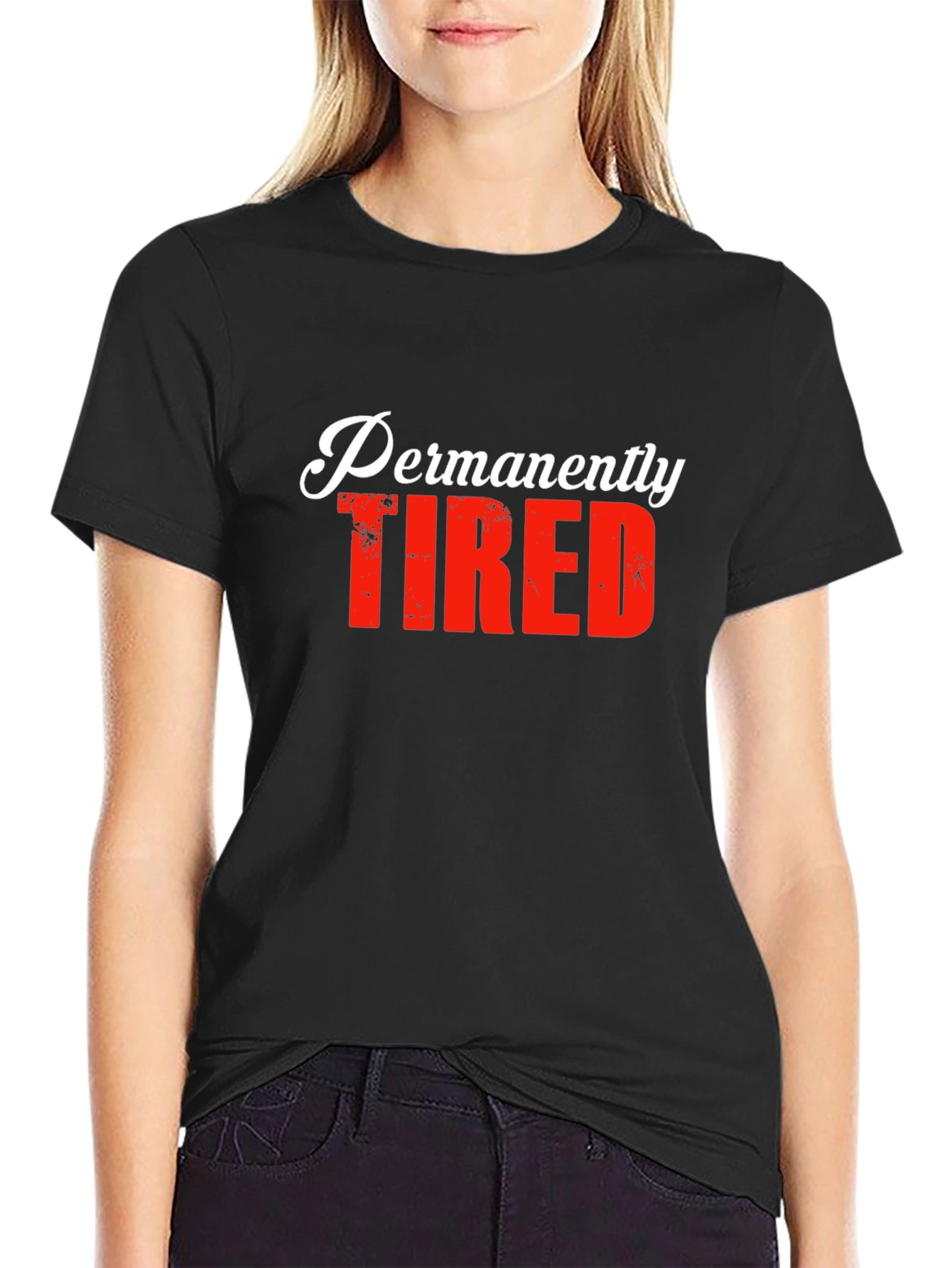 Permanently Tired Graphic T-Shirt - Black