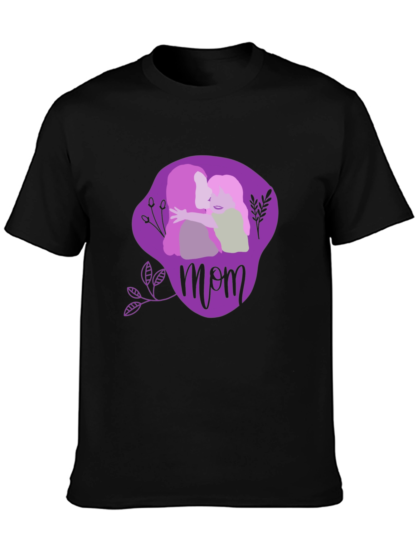 Mom & Child Graphic Tee - Black