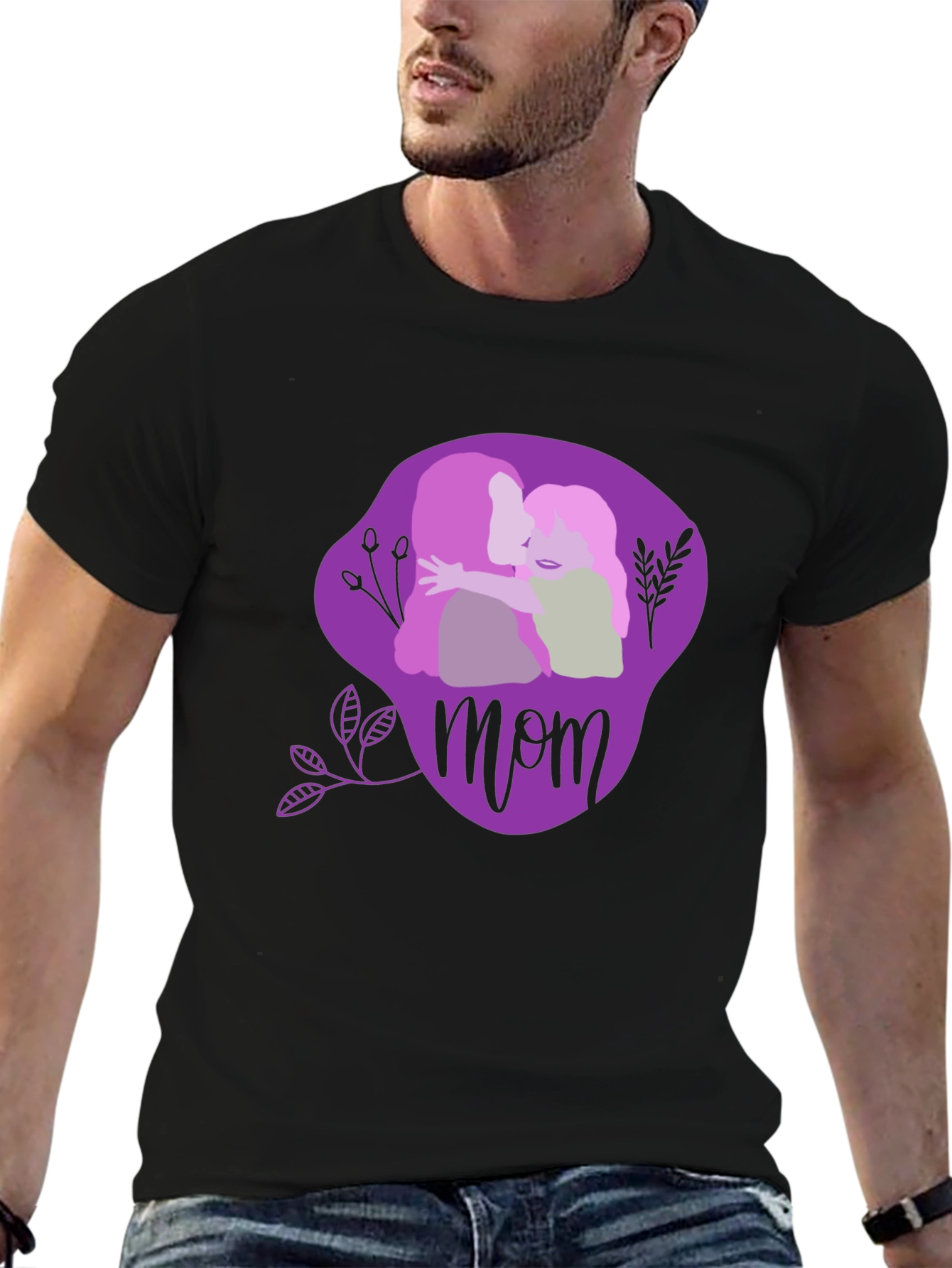 Mom & Child Graphic Tee - Black