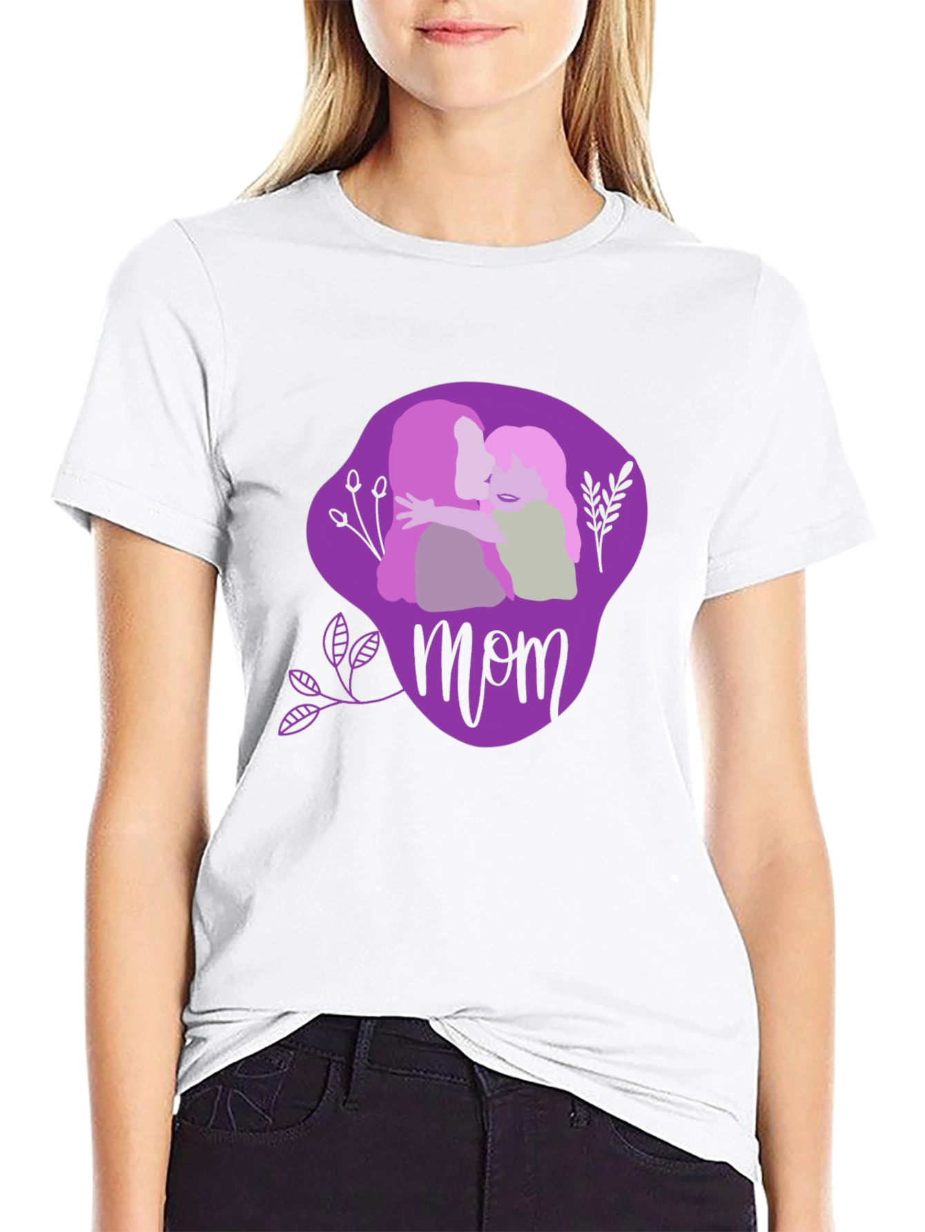 Mom & Child Graphic Tee - Black