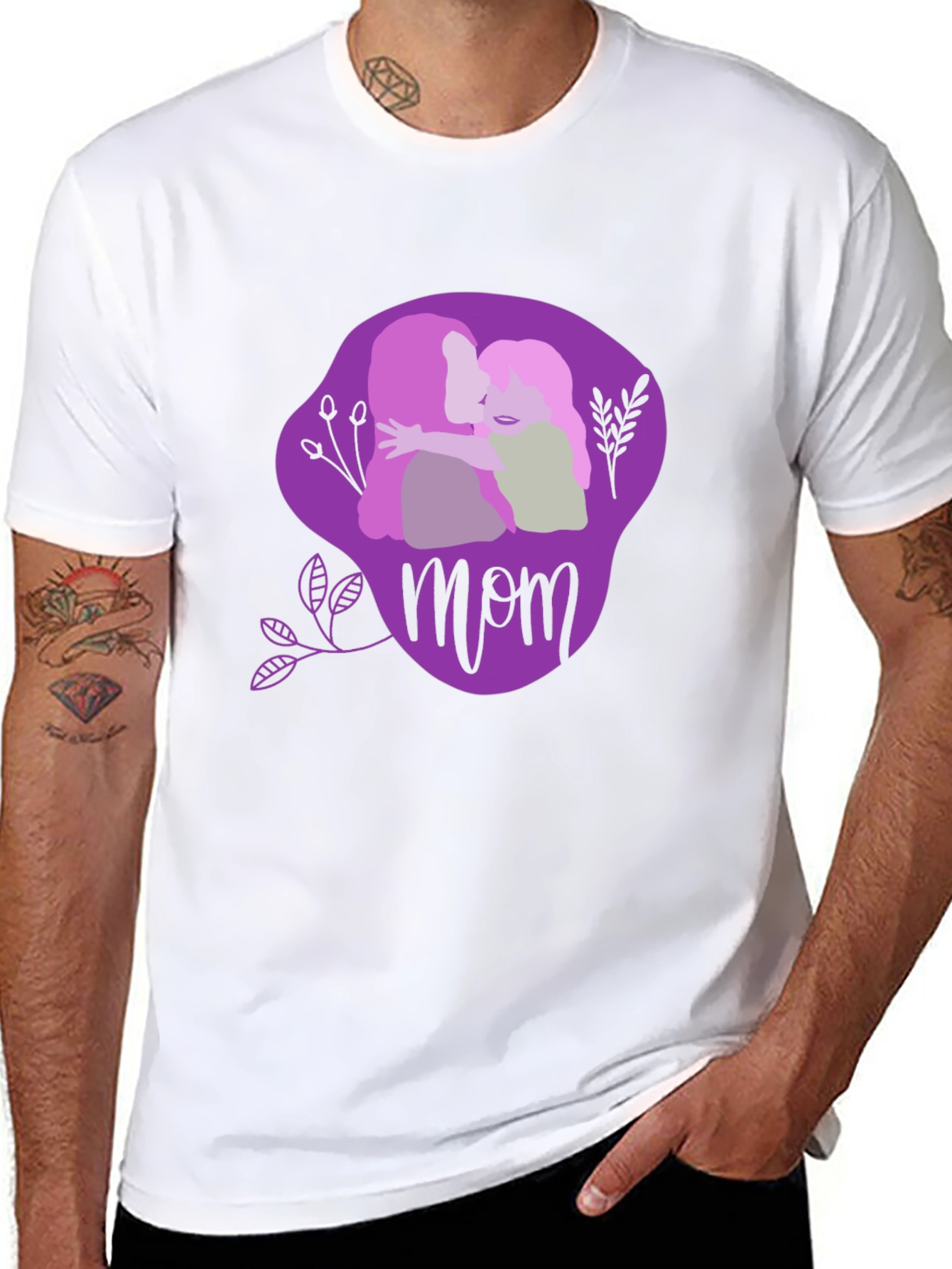 Mom & Child Graphic Tee - Black
