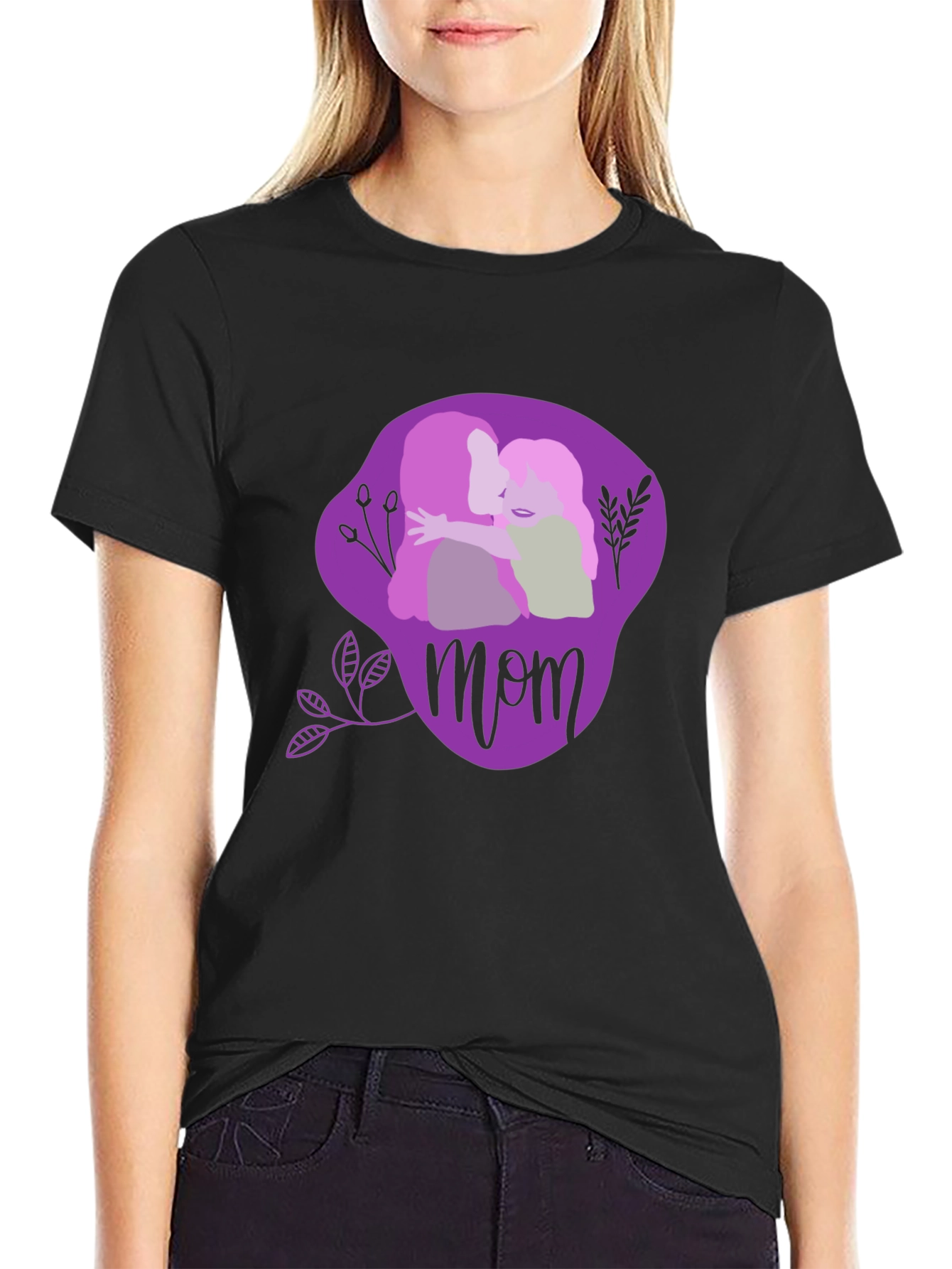 Mom & Child Graphic Tee - Black