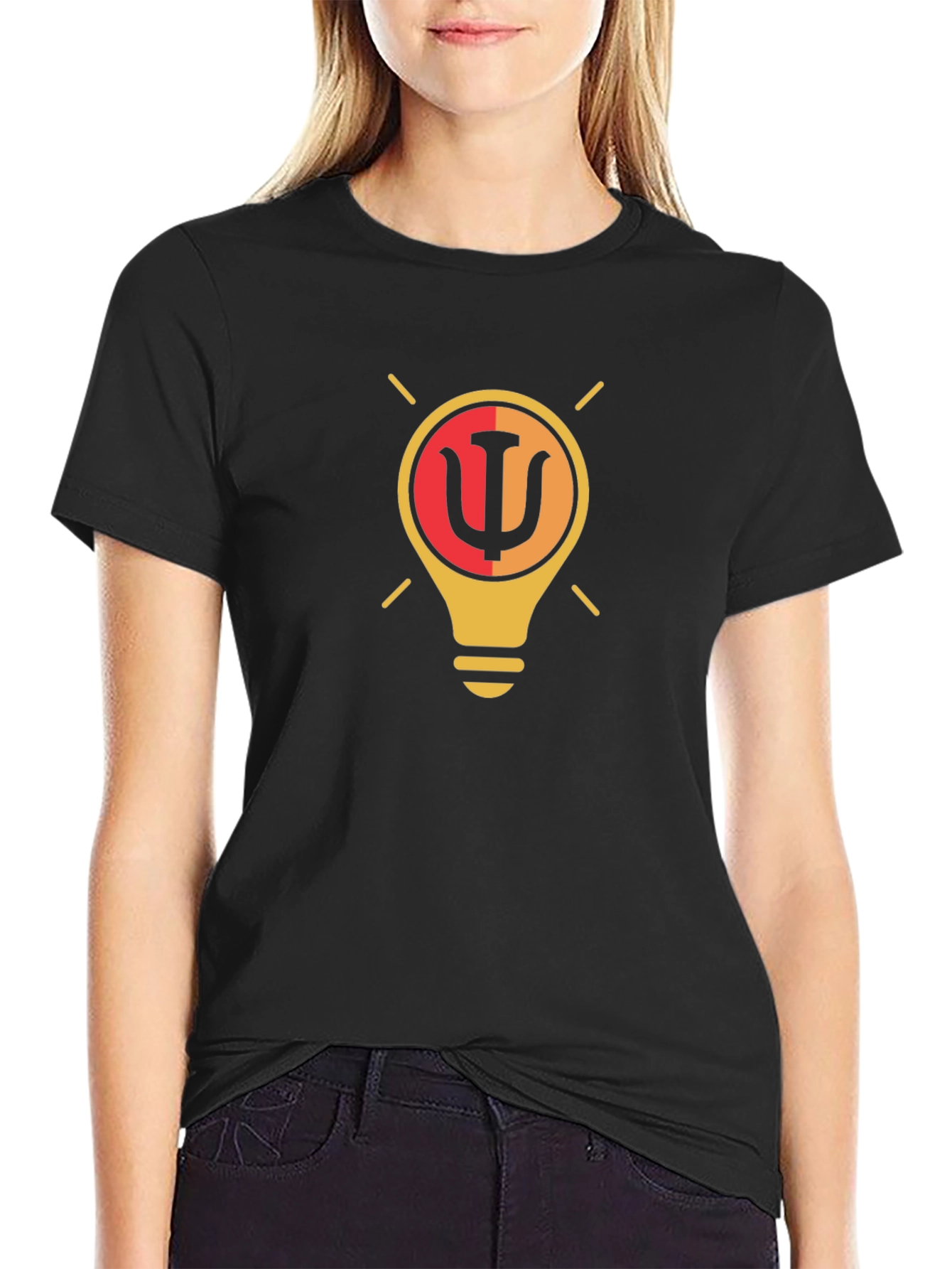 Psychology Lightbulb Black T-Shirt