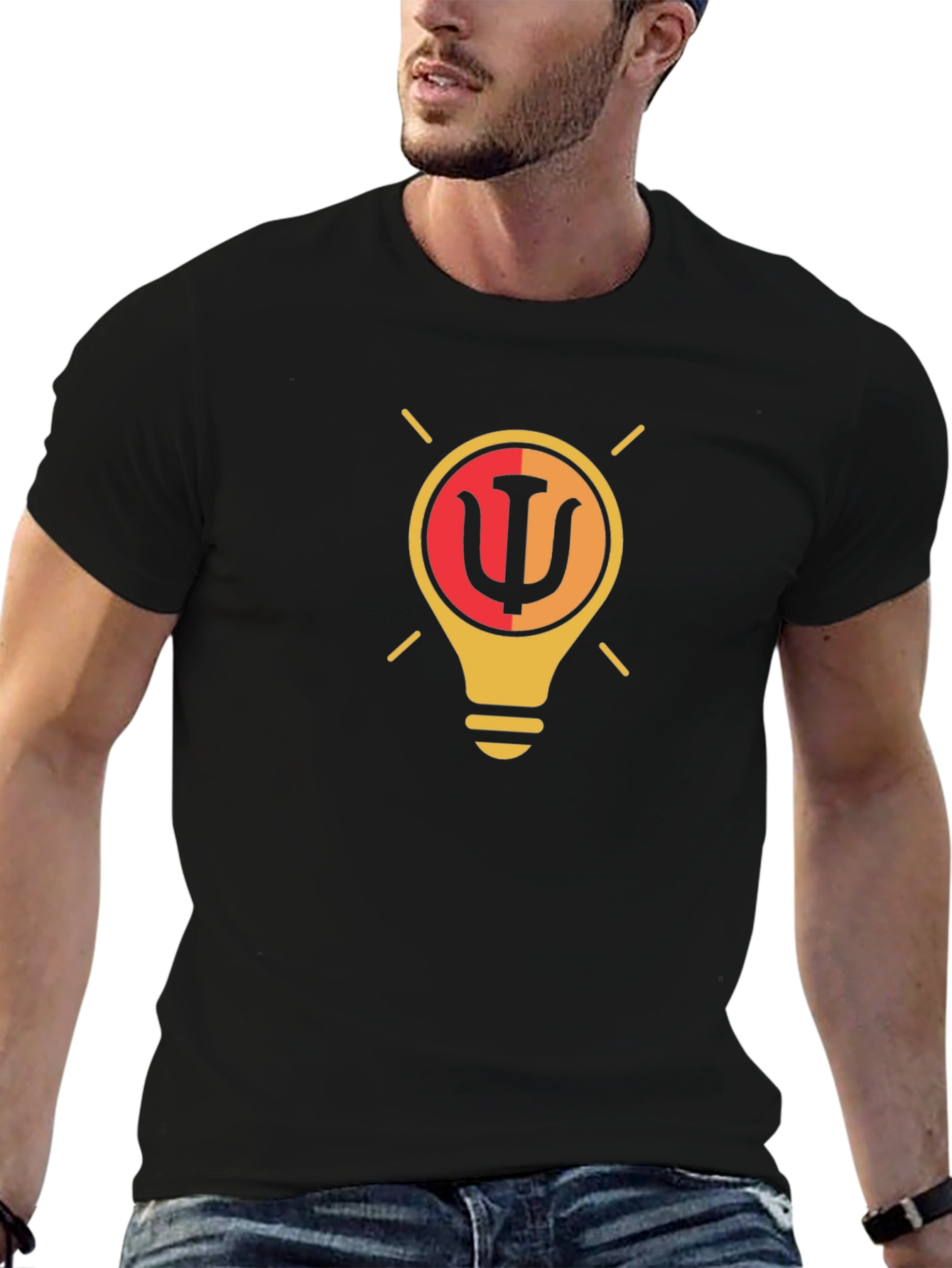 Psychology Lightbulb Black T-Shirt