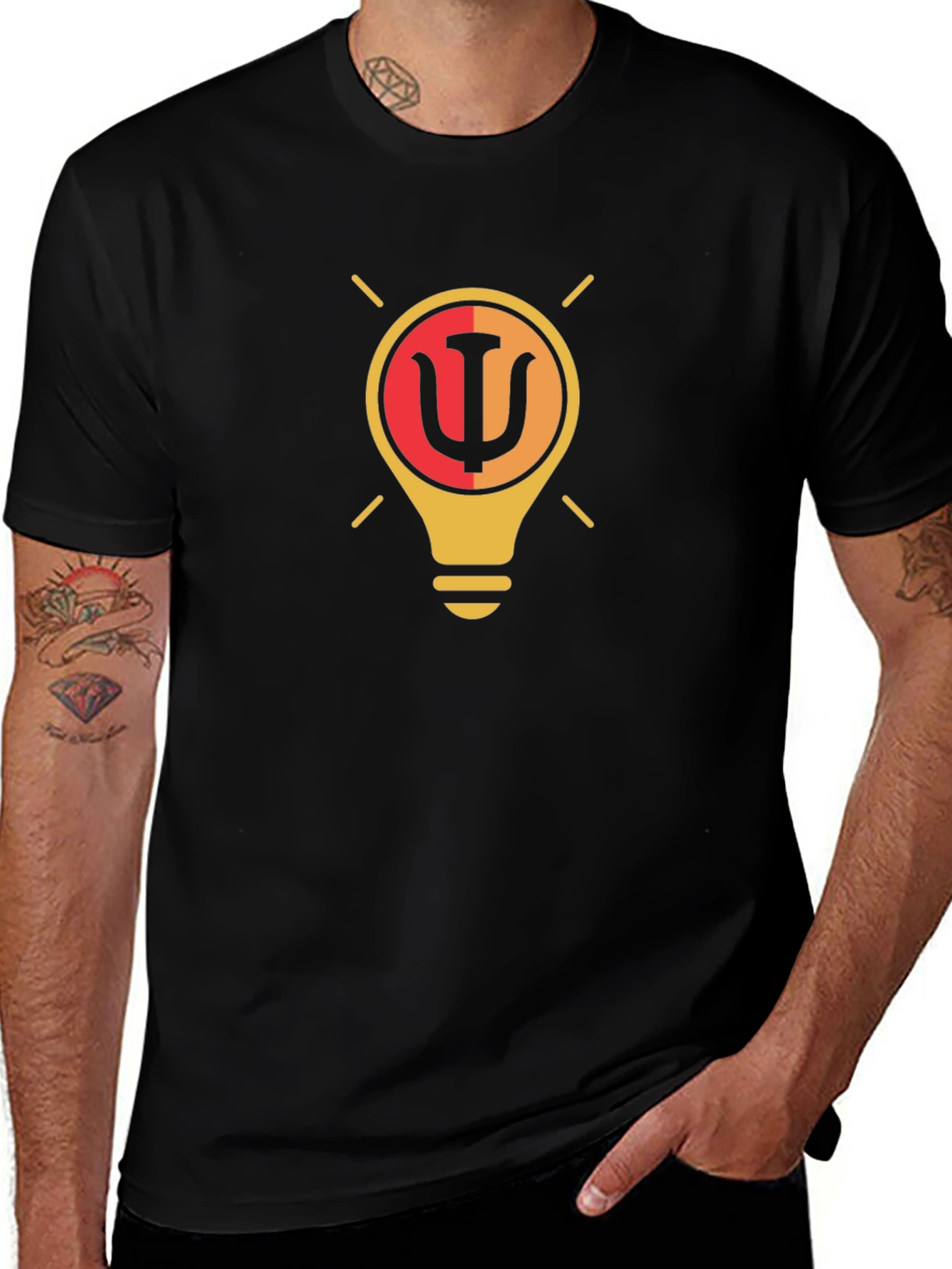 Psychology Lightbulb Black T-Shirt