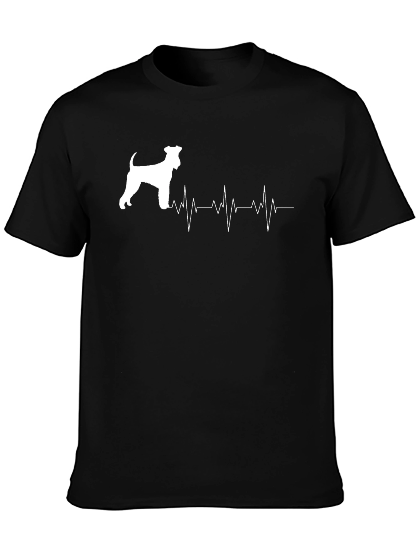 Dog Heartbeat T-Shirt - Black Cotton