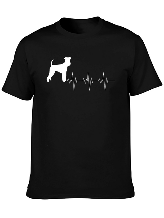 Dog Heartbeat T-Shirt - Black Cotton