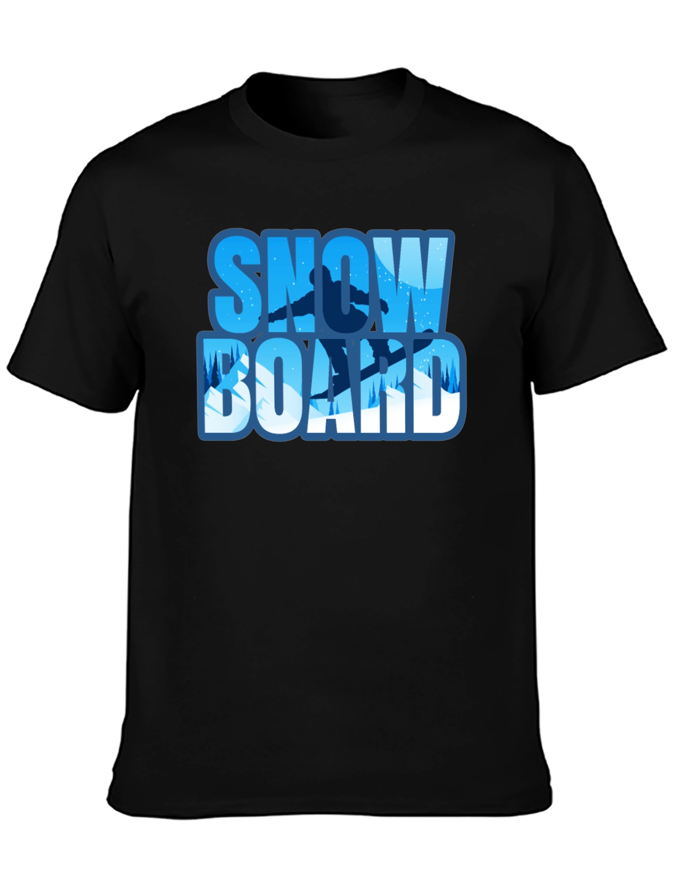 Snowboard Graphic Tee - Black Winter Sport Shirt