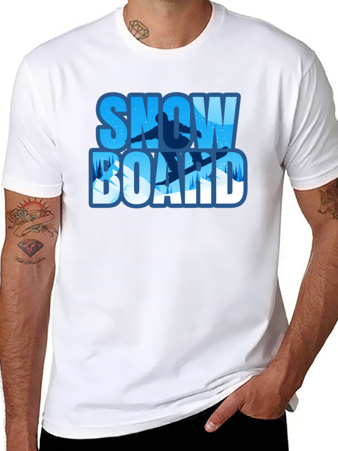 Snowboard Graphic Tee - Black Winter Sport Shirt