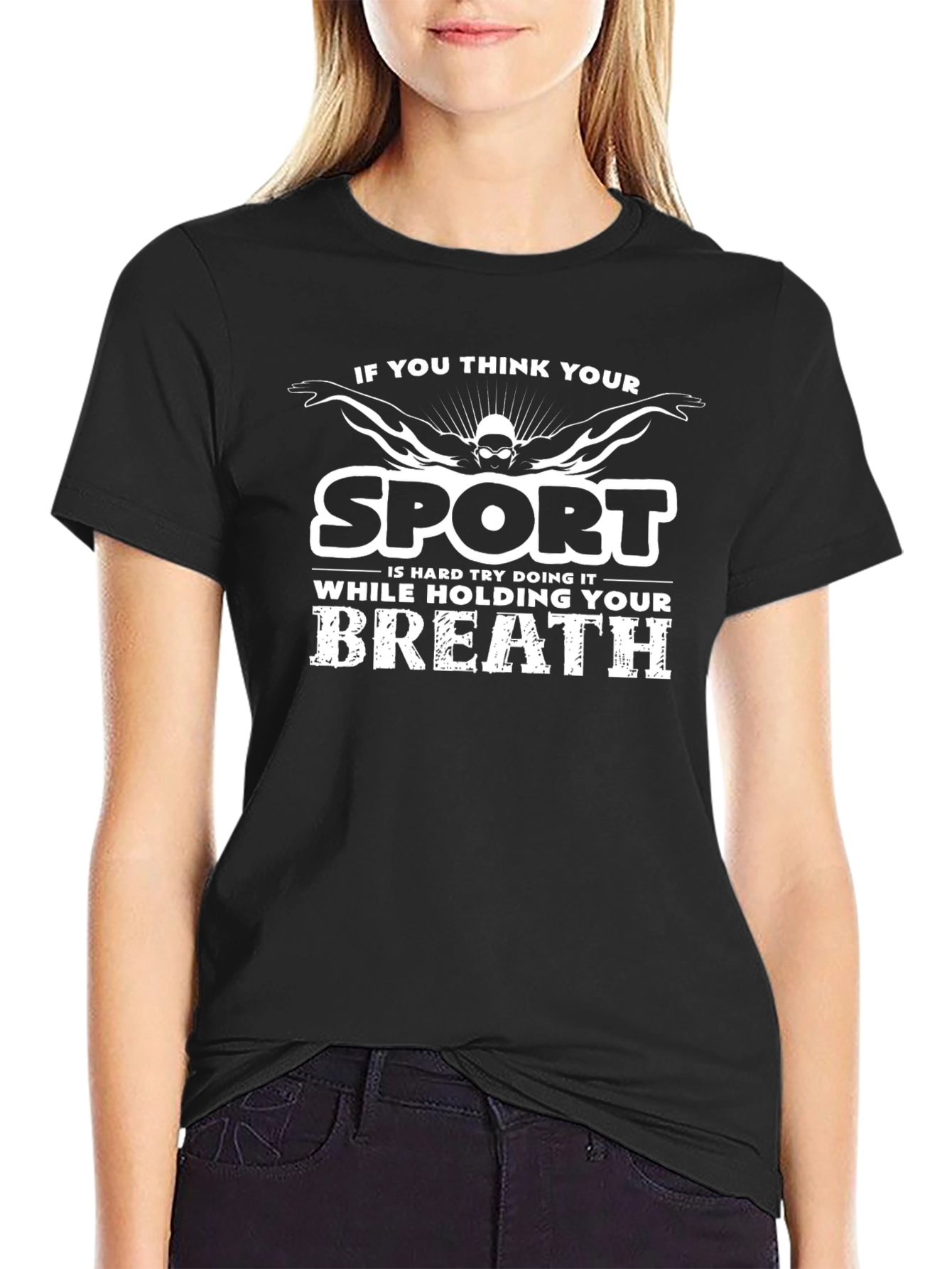 Funny Swimmer T-Shirt: Holding Your Breath