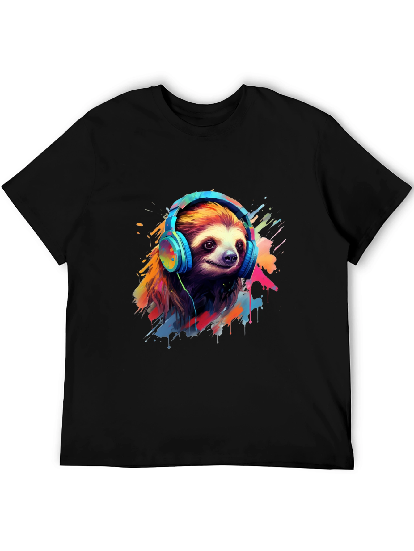 Sloth in Headphones Graphic Tee