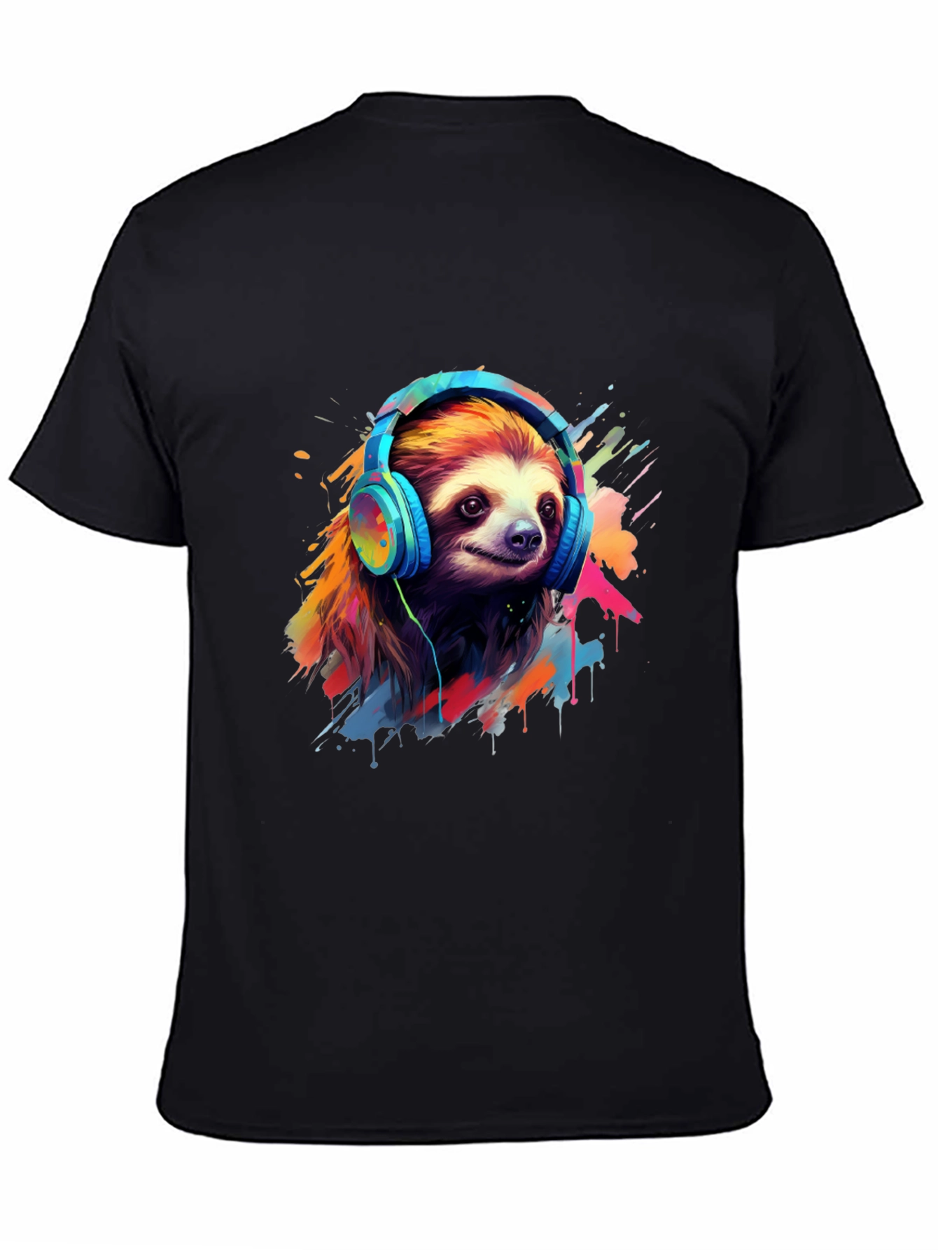 Sloth in Headphones Graphic Tee