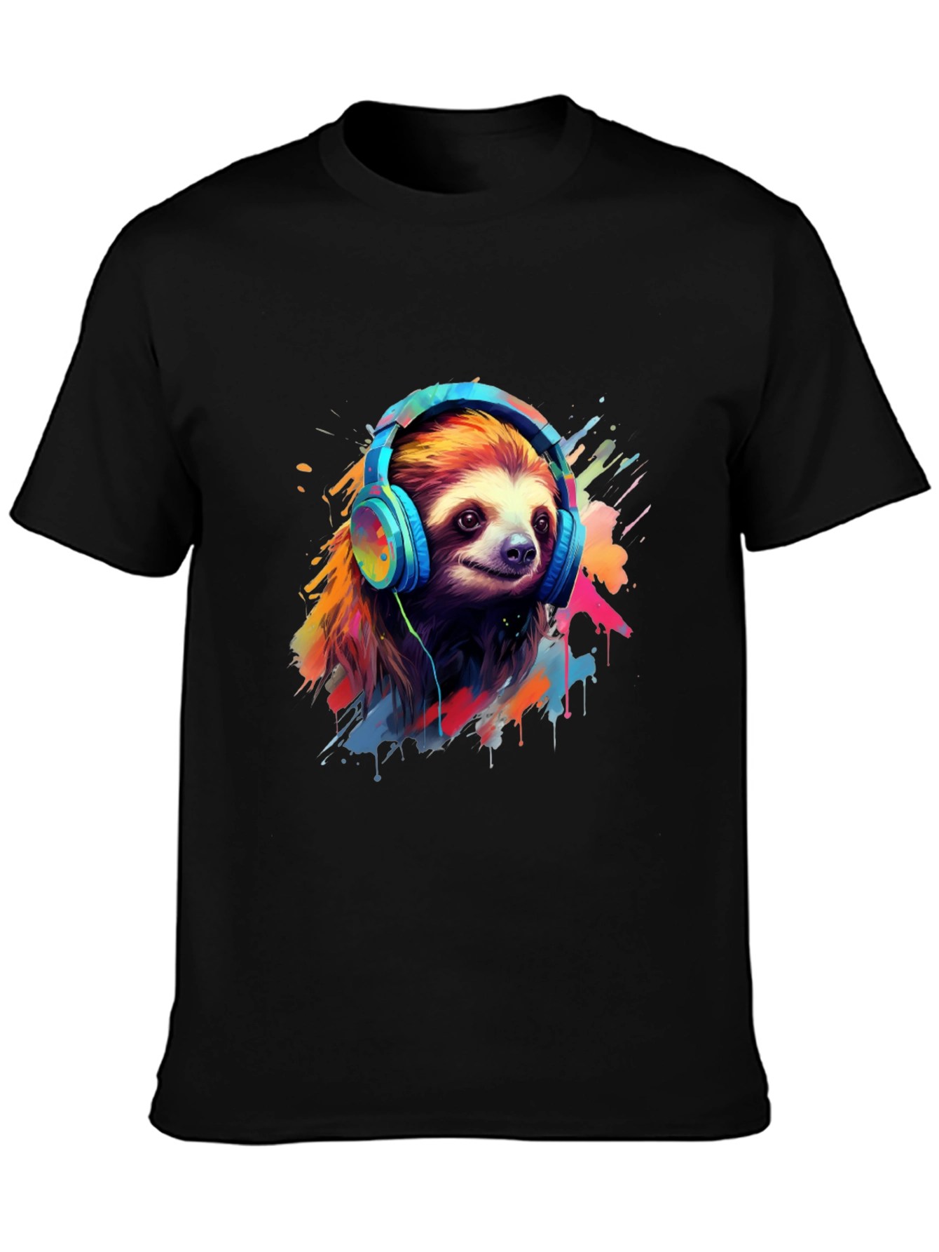 Sloth in Headphones Graphic Tee