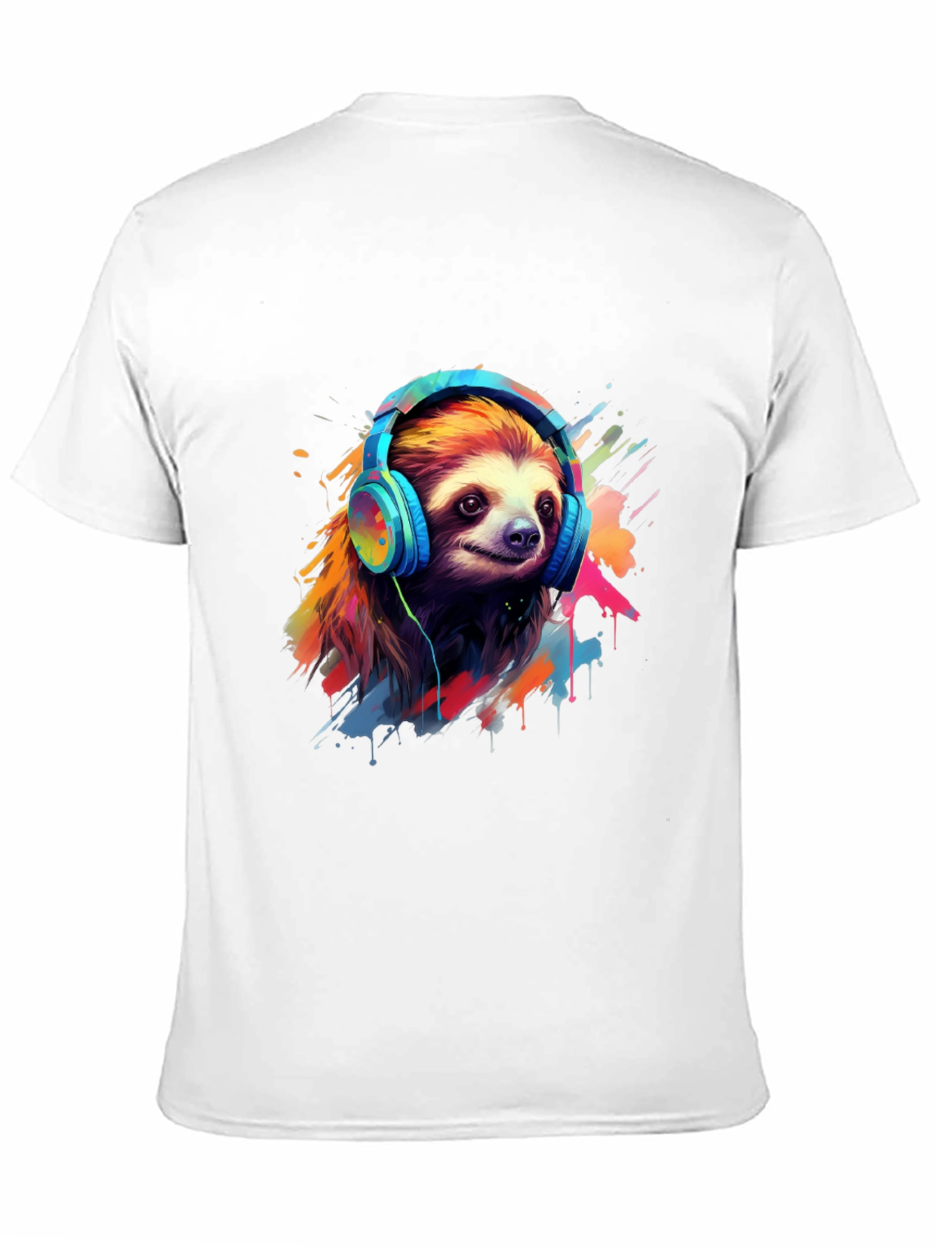 Sloth in Headphones Graphic Tee