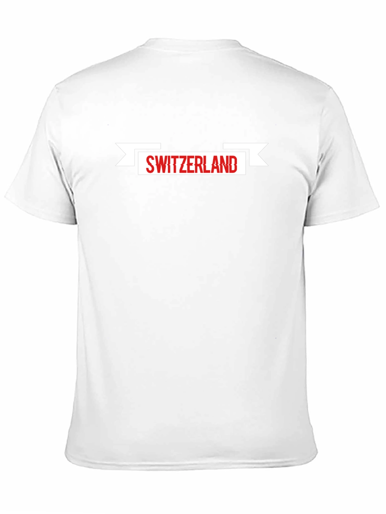 Switzerland Flag Banner Mens Black T-Shirt