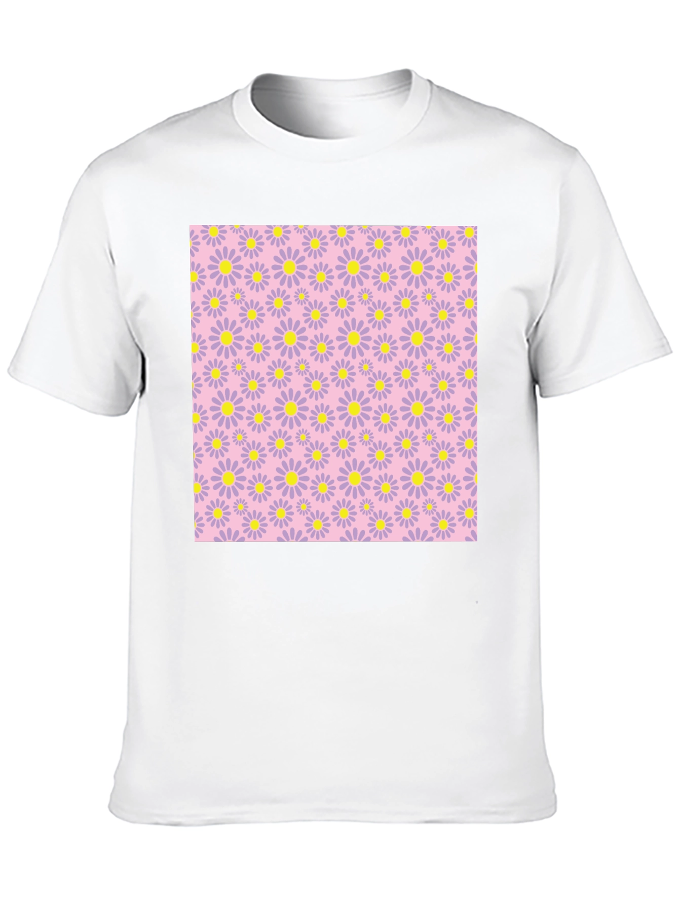 Floral Patterned Black T-Shirt