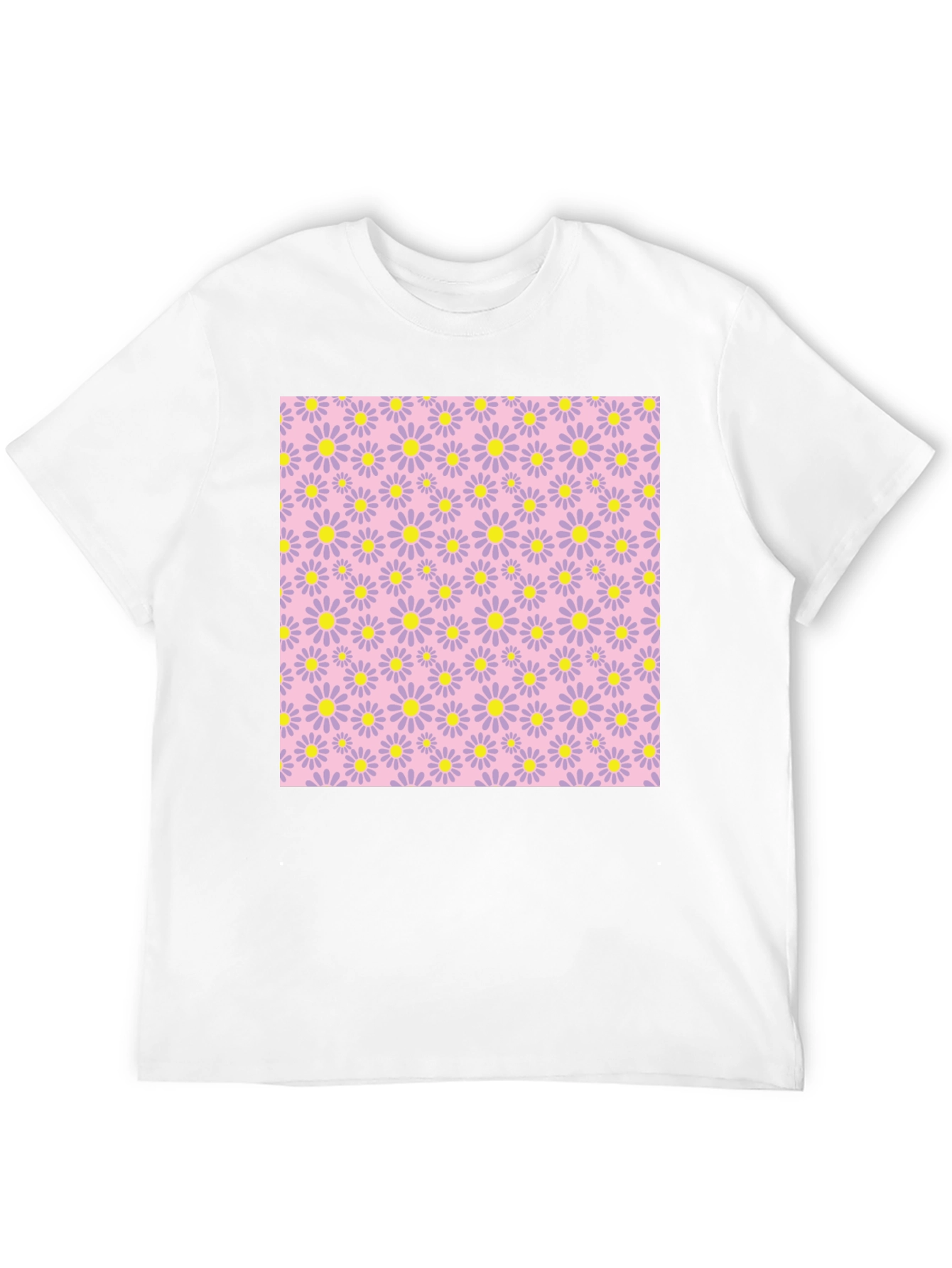 Floral Patterned Black T-Shirt