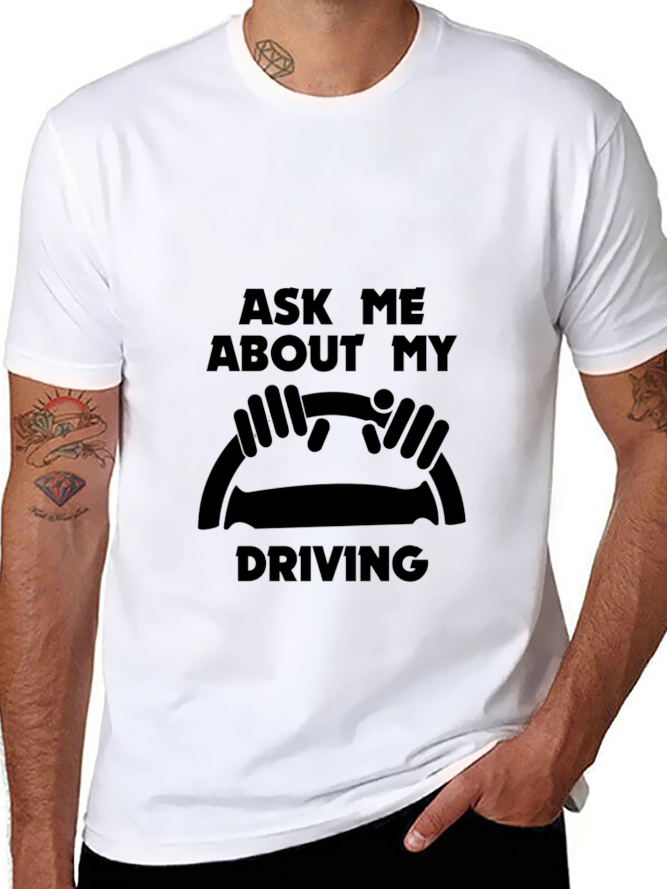 Ask Me About My Driving Black T-Shirt