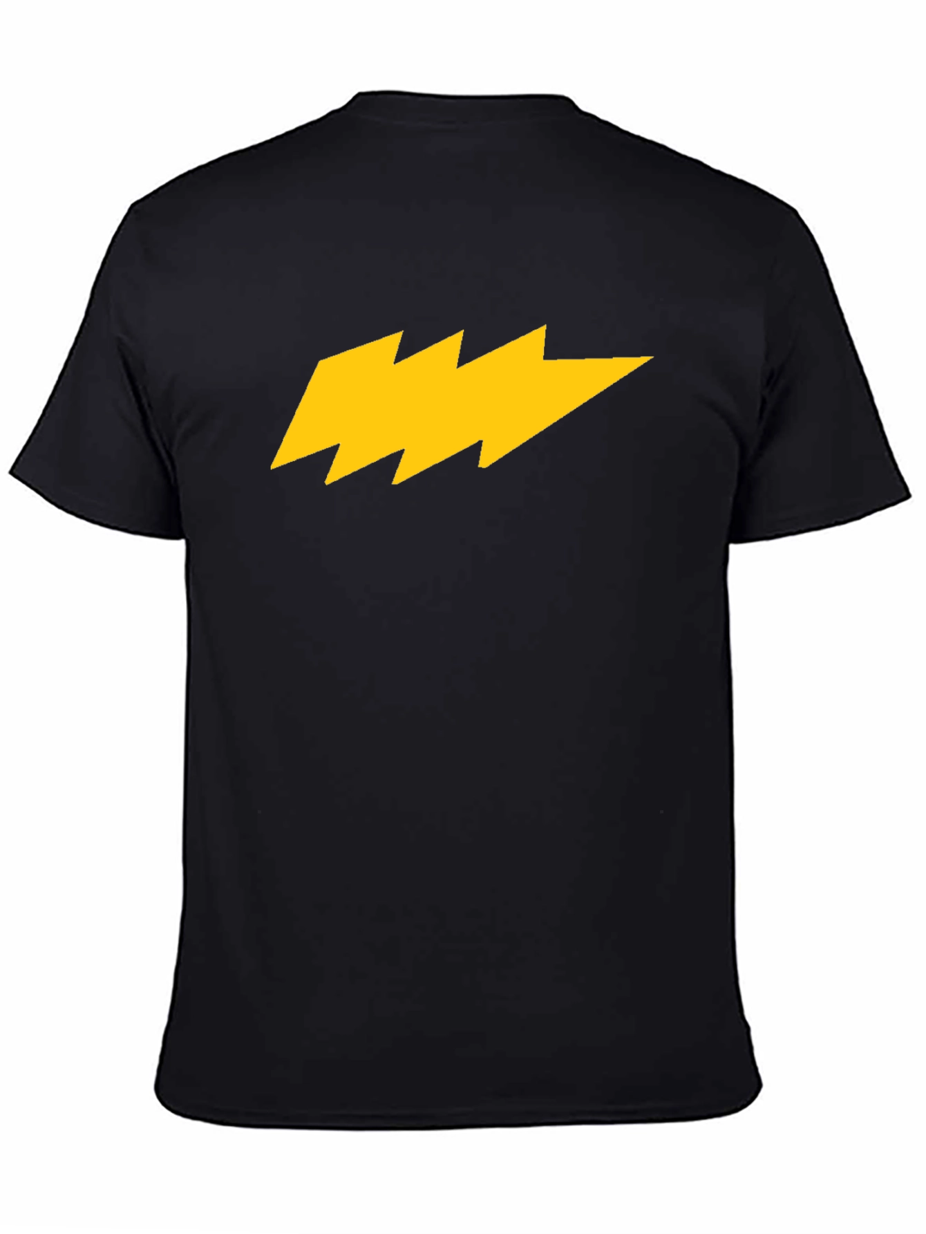 Lightning Bolt Graphic Tee - Bold Black Cotton Shirt