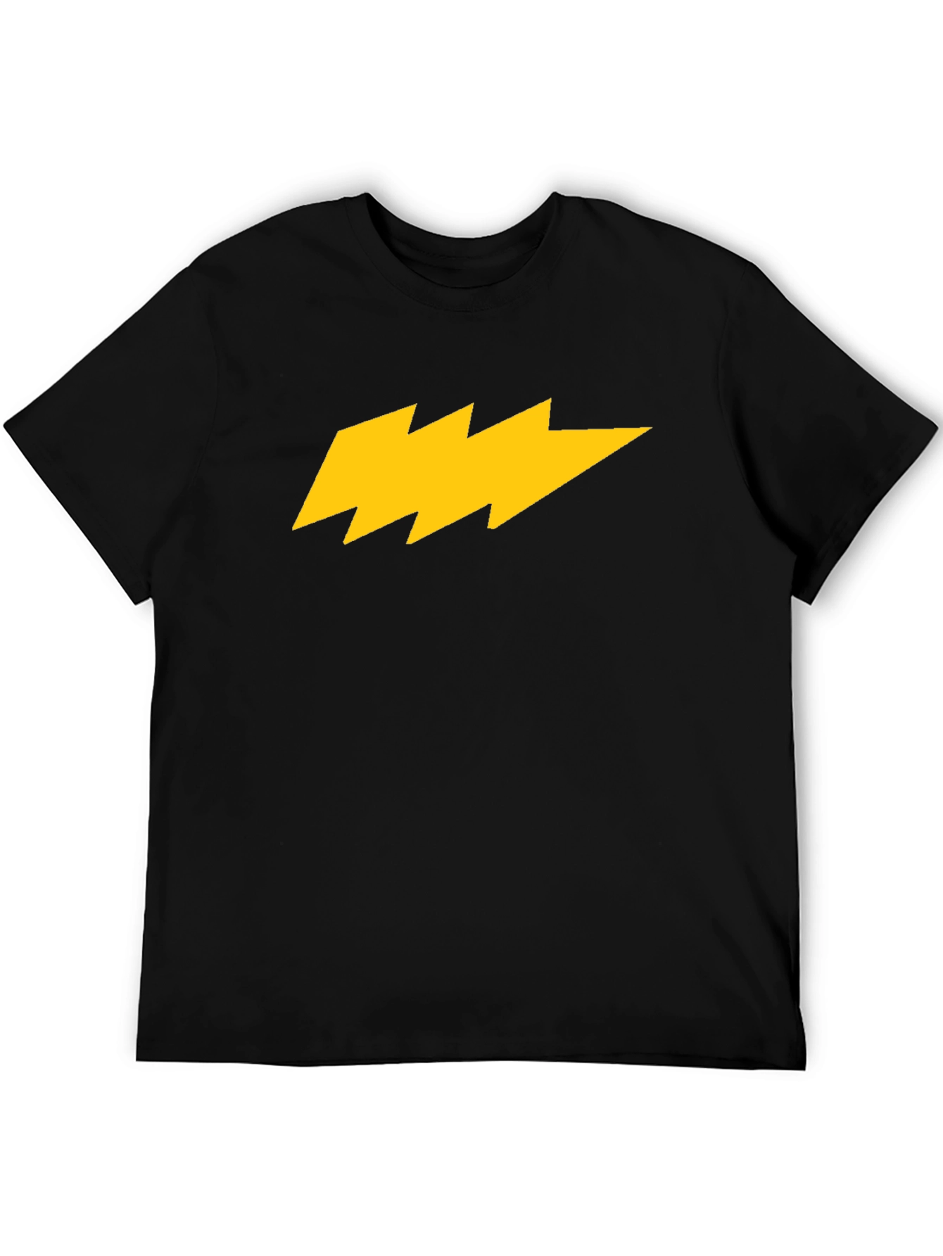 Lightning Bolt Graphic Tee - Bold Black Cotton Shirt