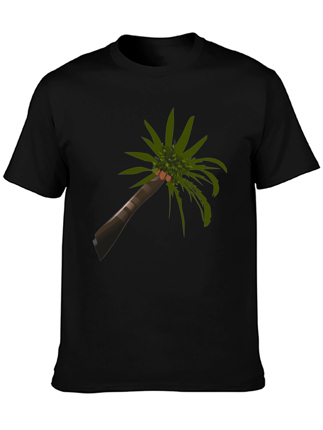 Tropical Palm Tree Graphic Tee - Casual Black T-Shirt