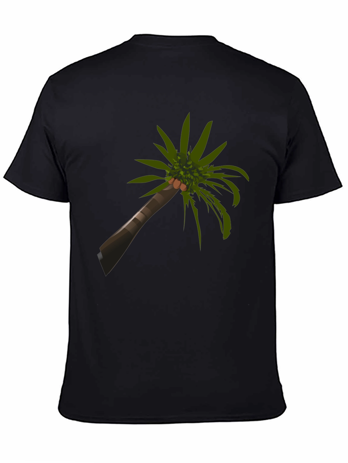 Tropical Palm Tree Graphic Tee - Casual Black T-Shirt