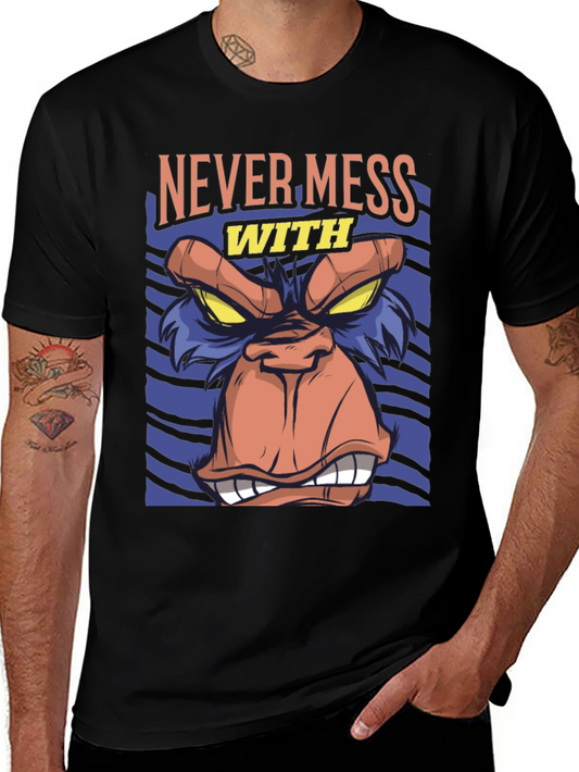 Never Mess With Graphic Tee - Angry Gorilla Design