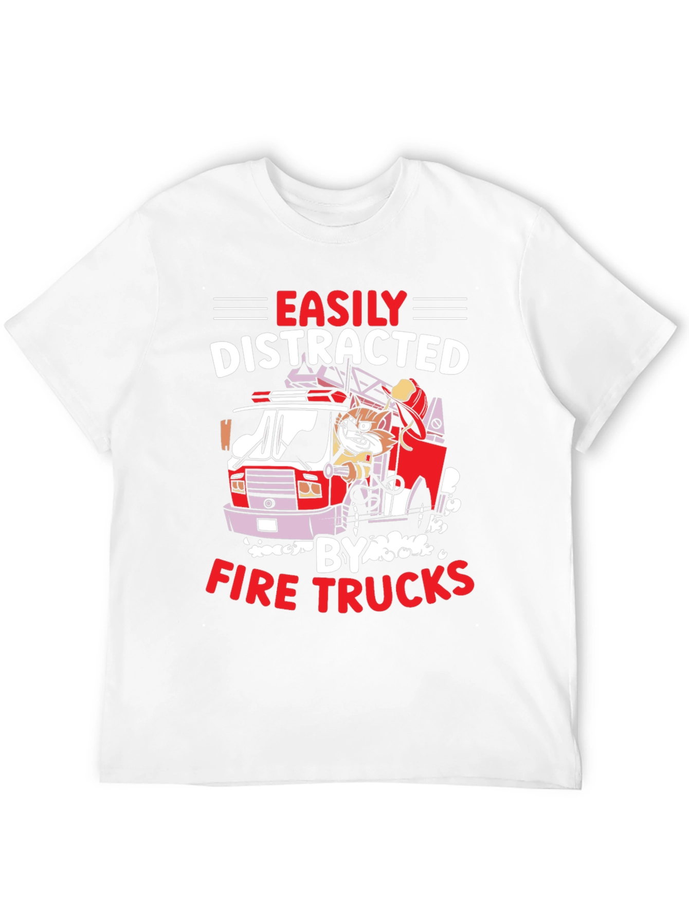 Easily Distracted Fire Trucks Graphic Tee