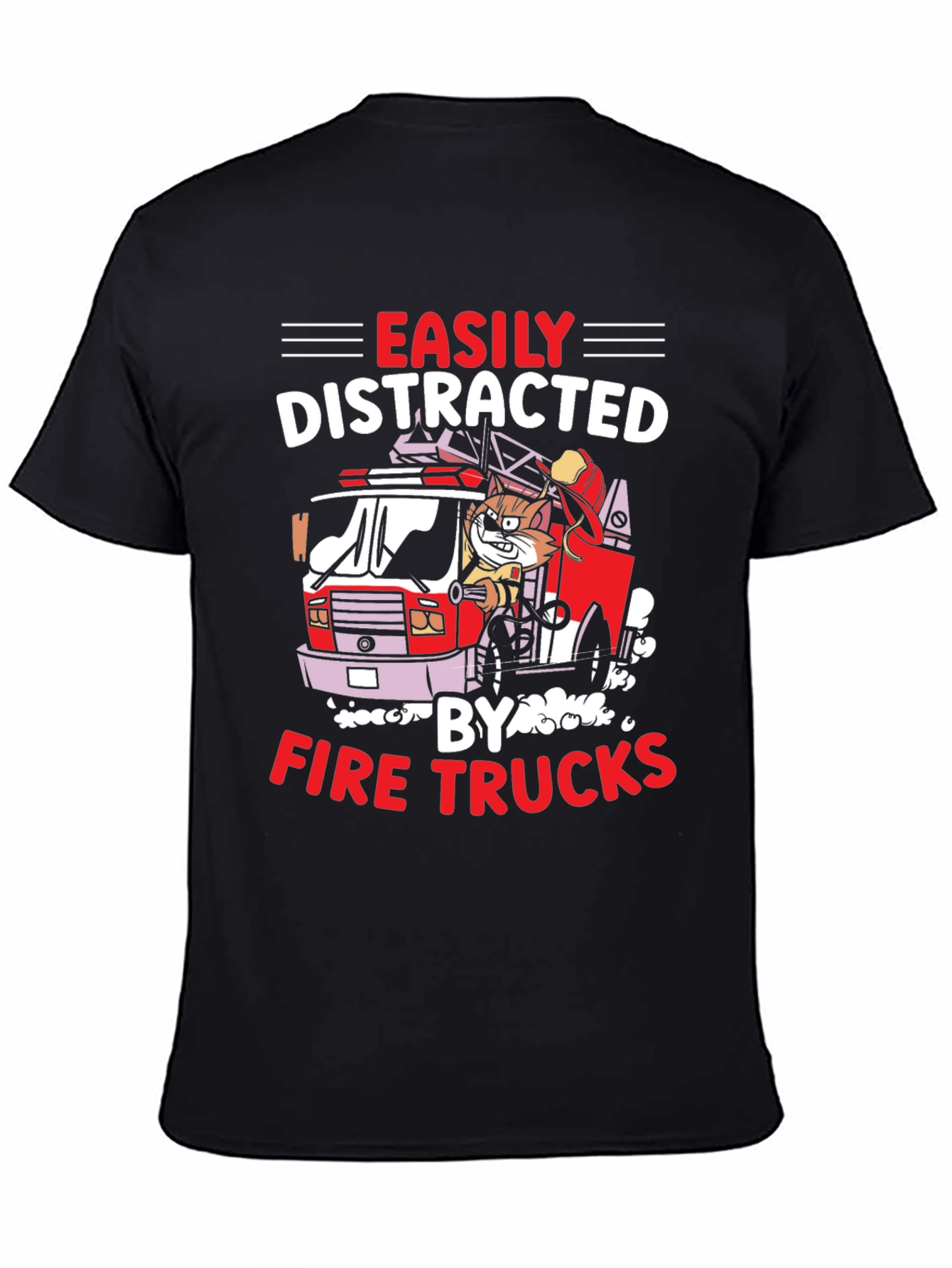 Easily Distracted Fire Trucks Graphic Tee