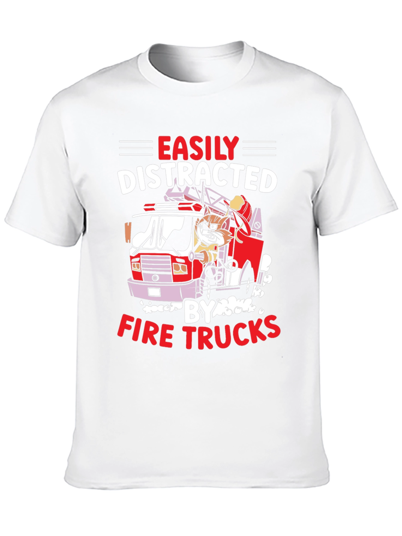 Easily Distracted Fire Trucks Graphic Tee