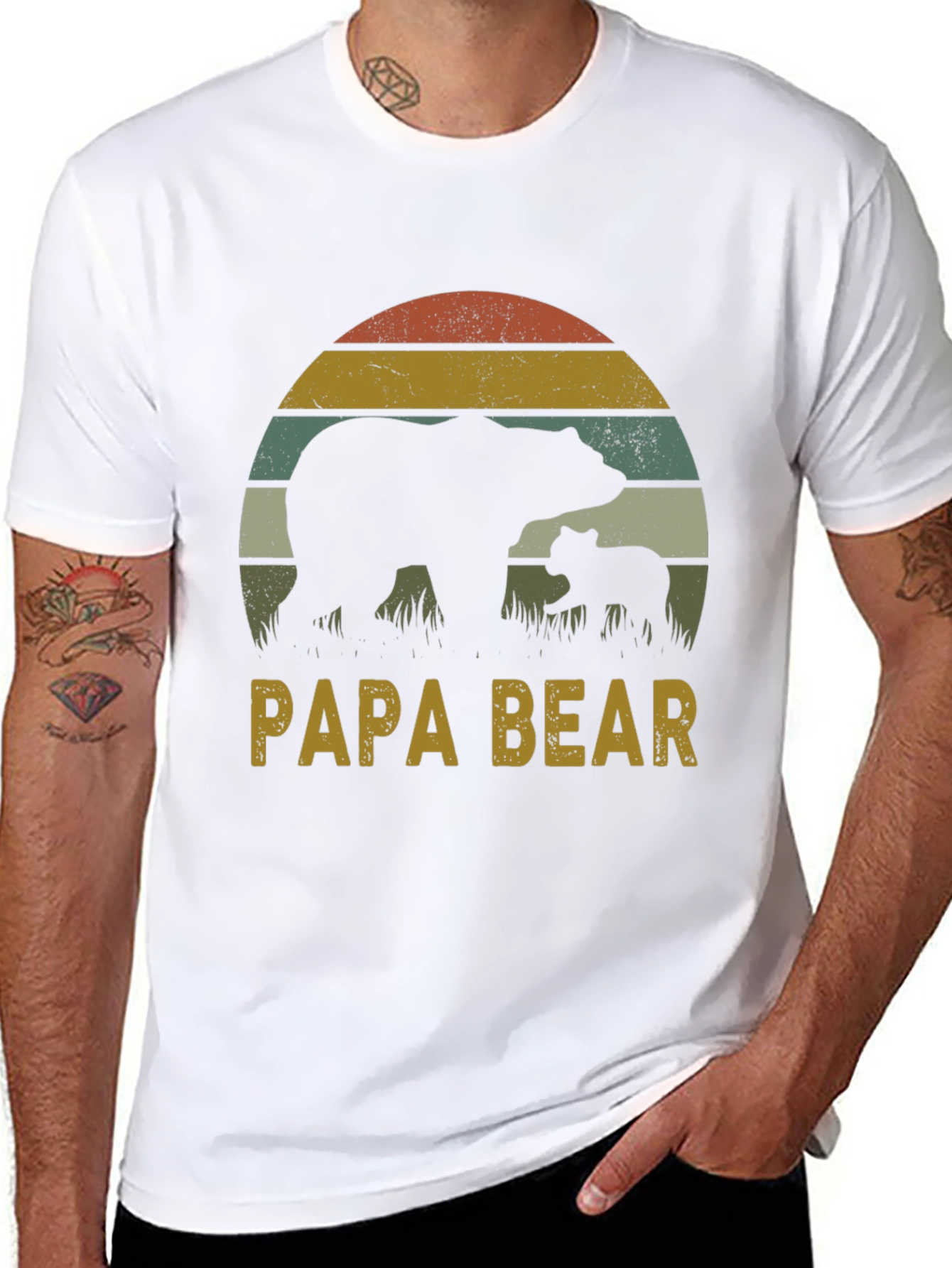 Papa Bear Graphic Tee - Fathers Day Gift